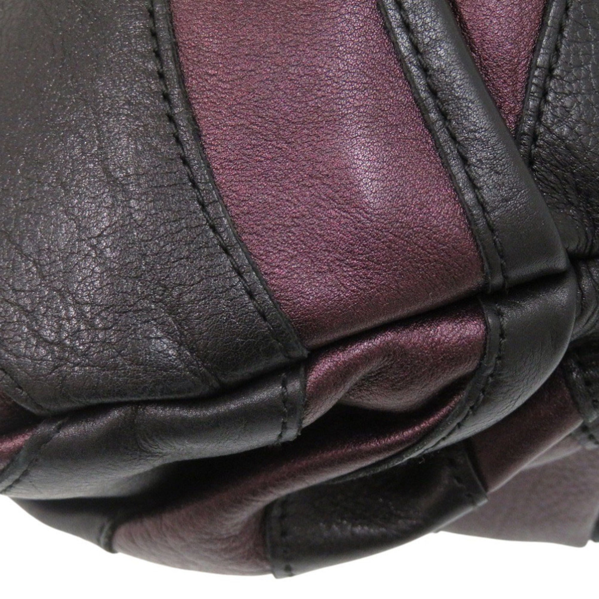 Prada Black Purple Leather Handbag (Pre-Owned)