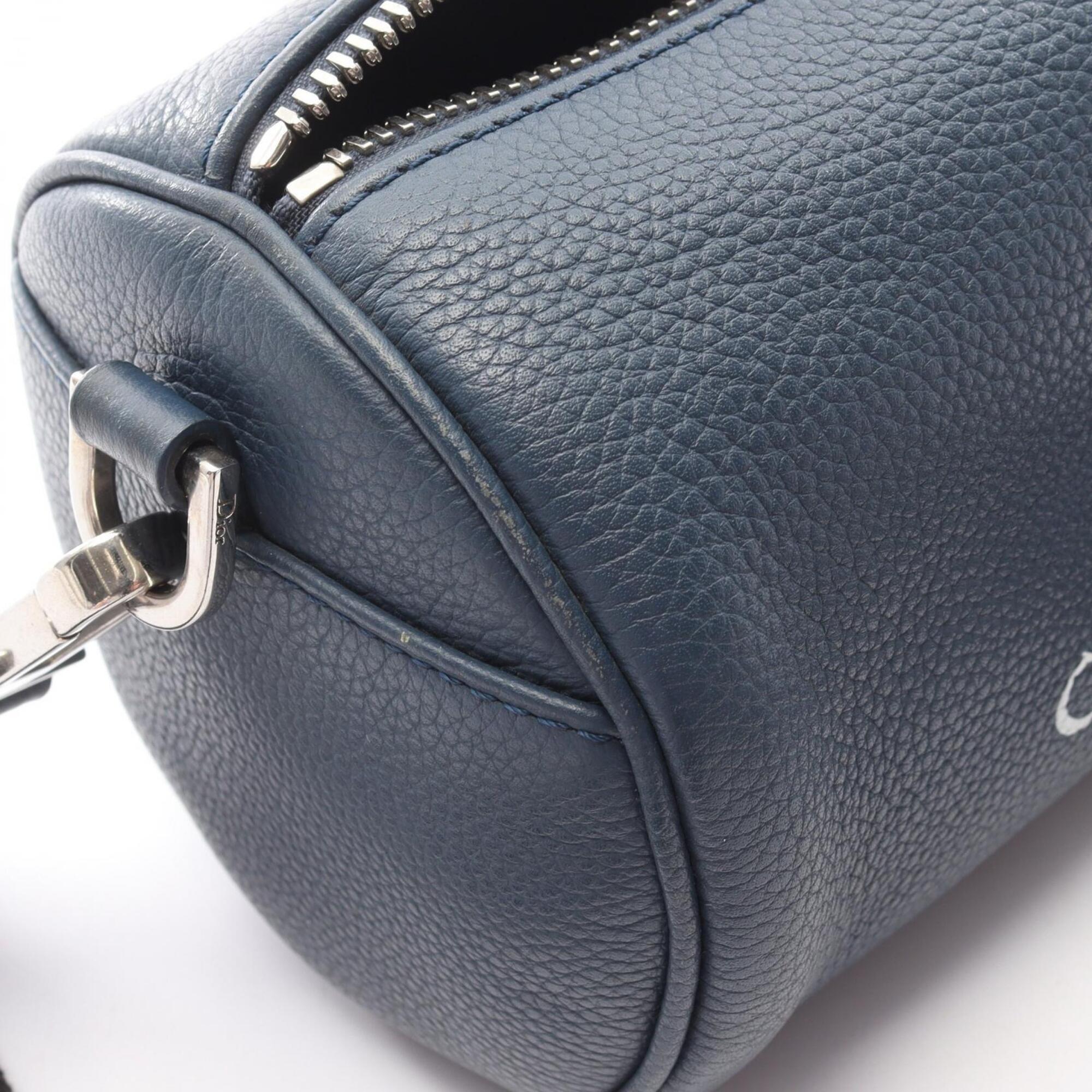 Christian Dior Blue Leather Handbag Shoulder Bag (Pre-Owned)
