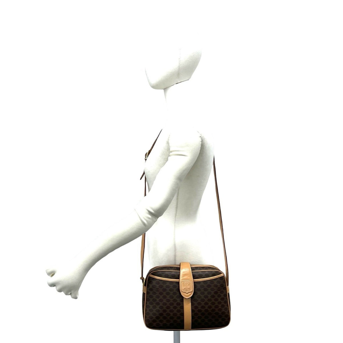 Celine Brown Leather Pvc Pochette Shoulder Bag (Pre-Owned)