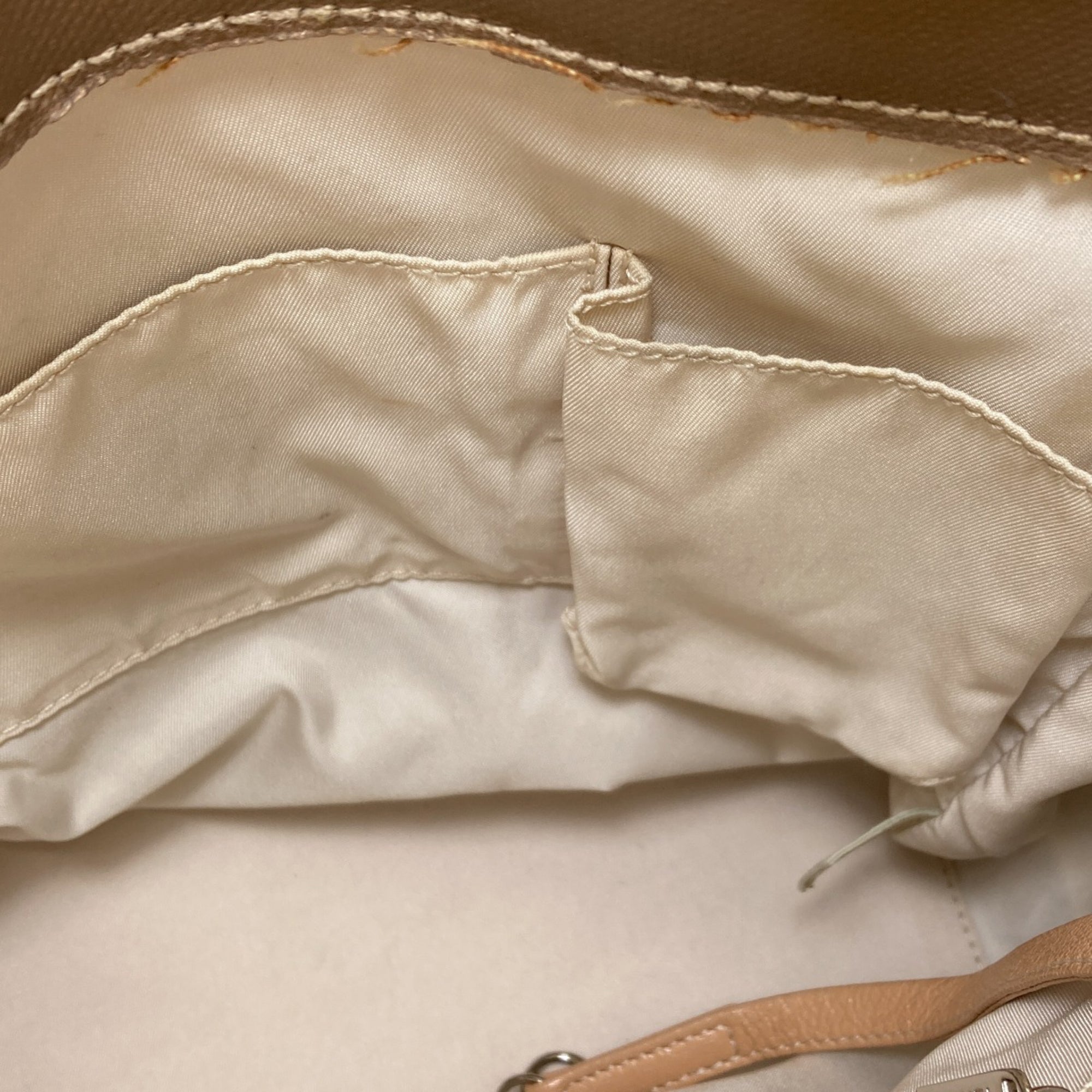 Chanel Gold Canvas Leather Tote Bag (Pre-Owned)