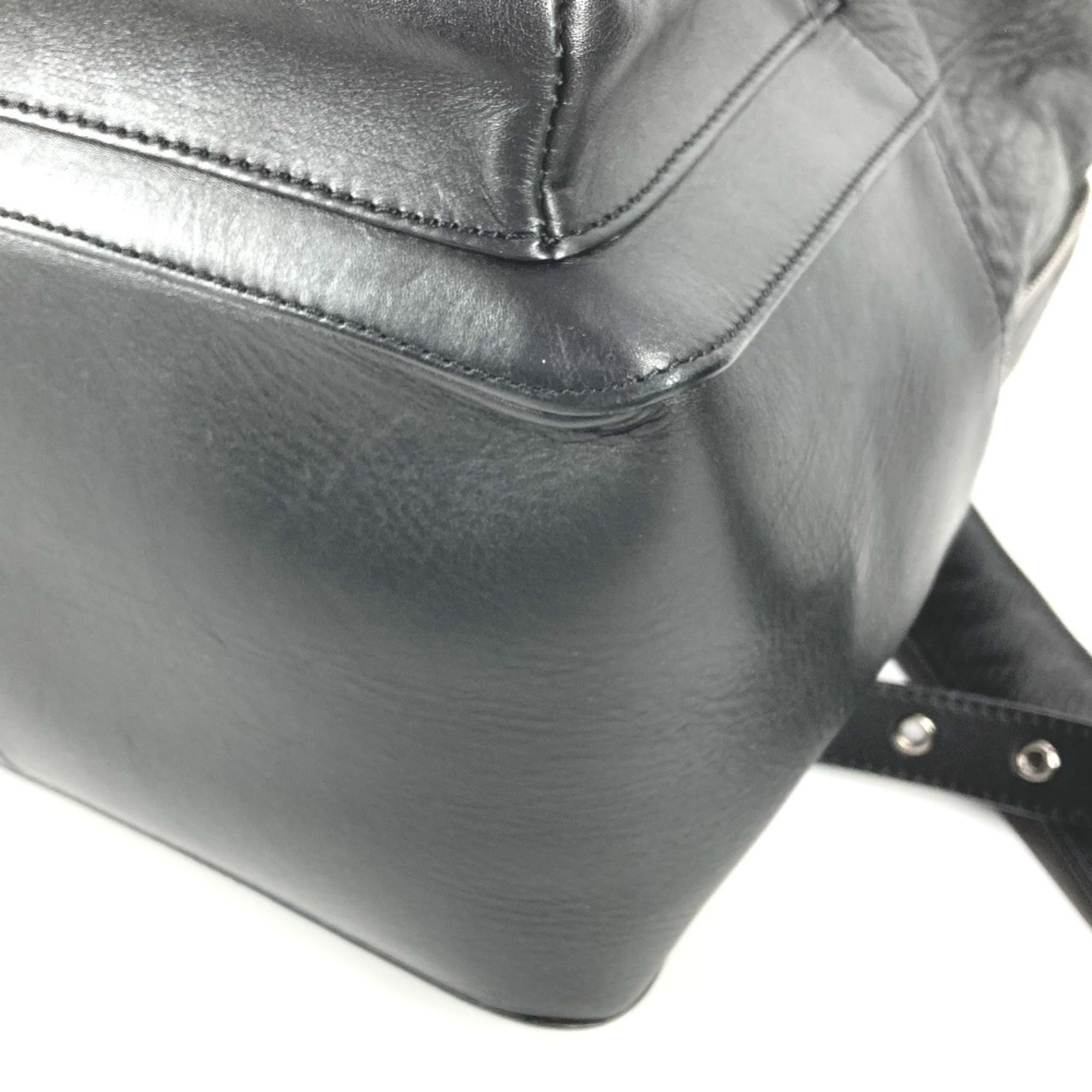 Christian Louboutin Black Red Color Leather Backpack (Pre-Owned)