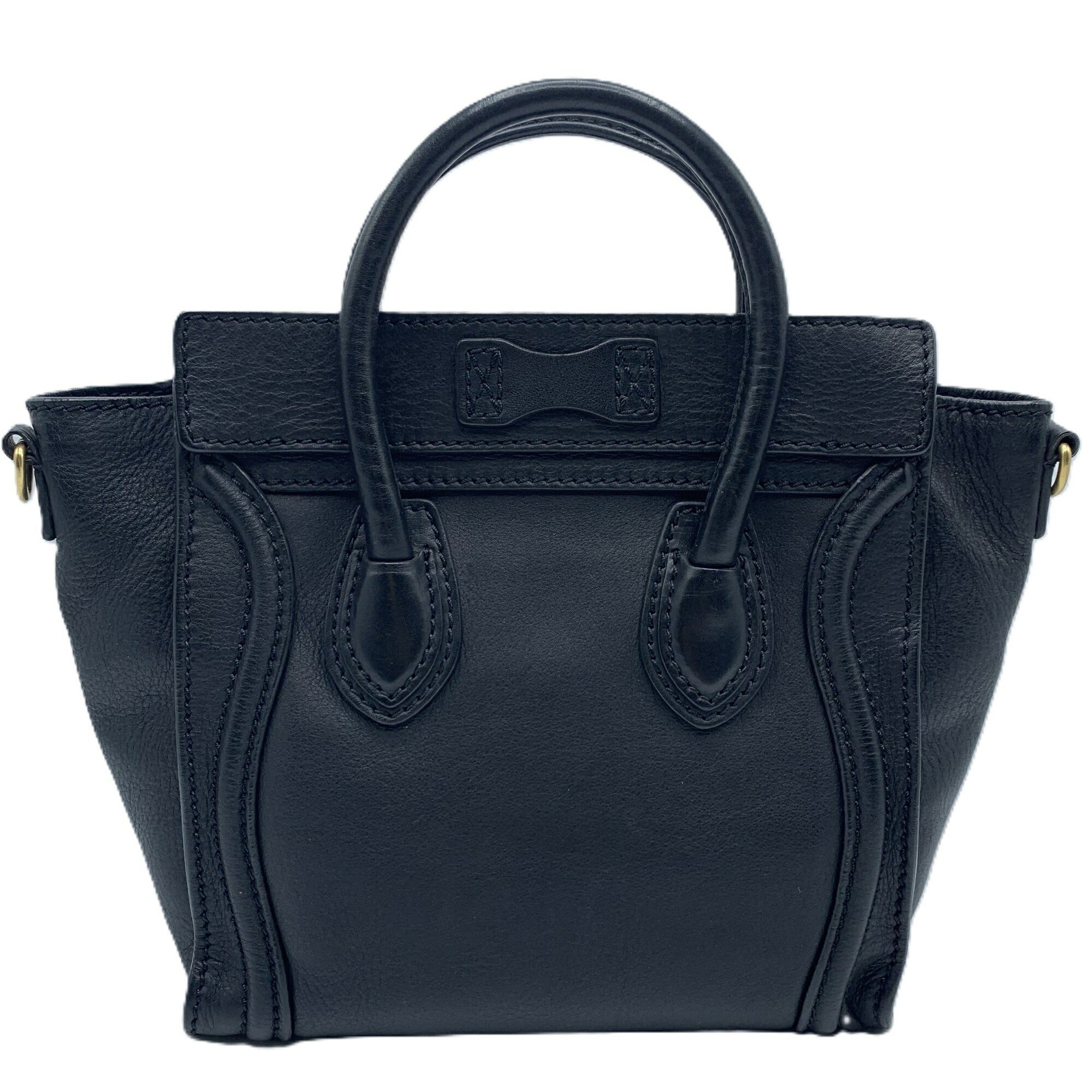 Celine Black Leather Handbag Shoulder Bag (Pre-Owned)