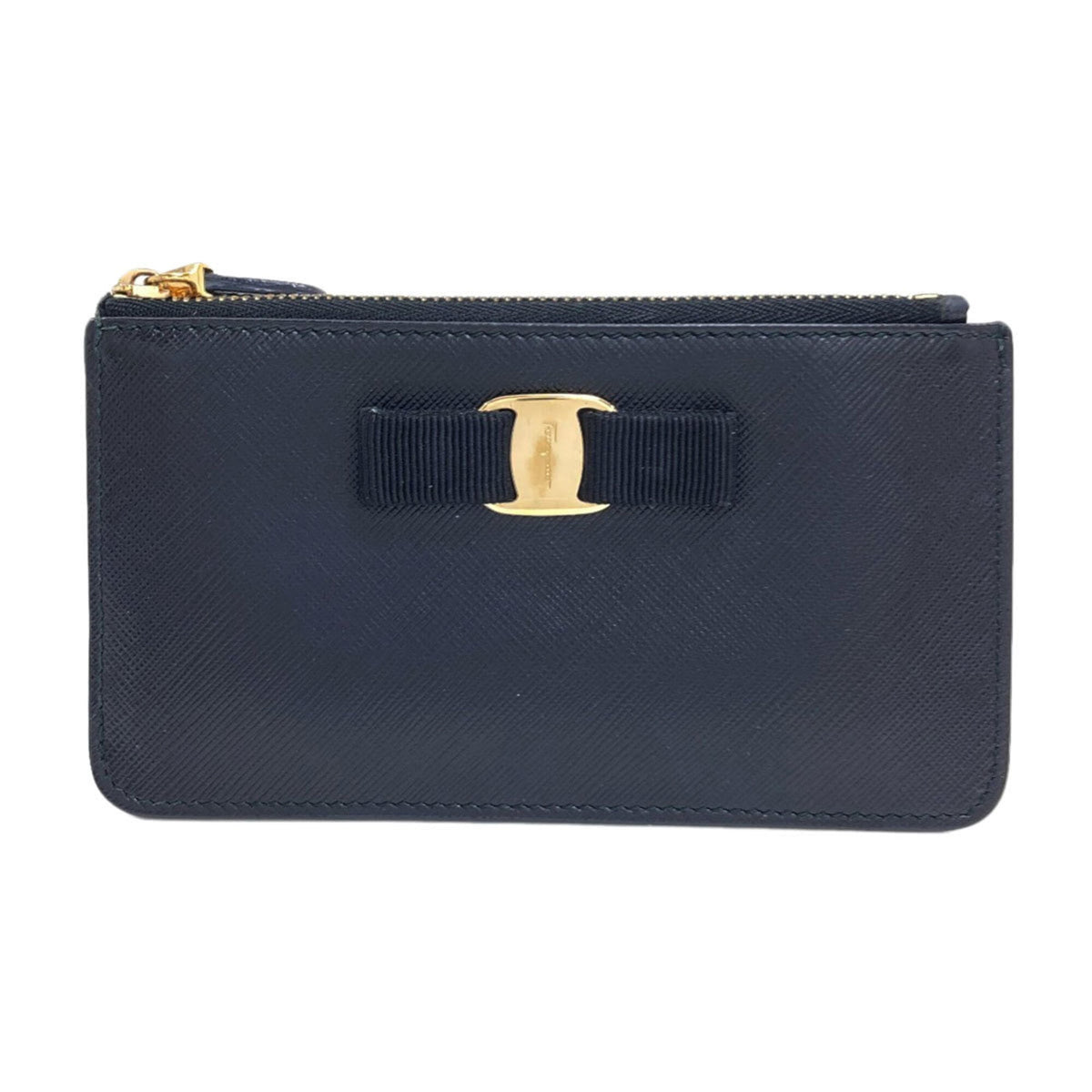Salvatore Ferragamo Black Leather Coin Purse/Coin Case (Pre-Owned)