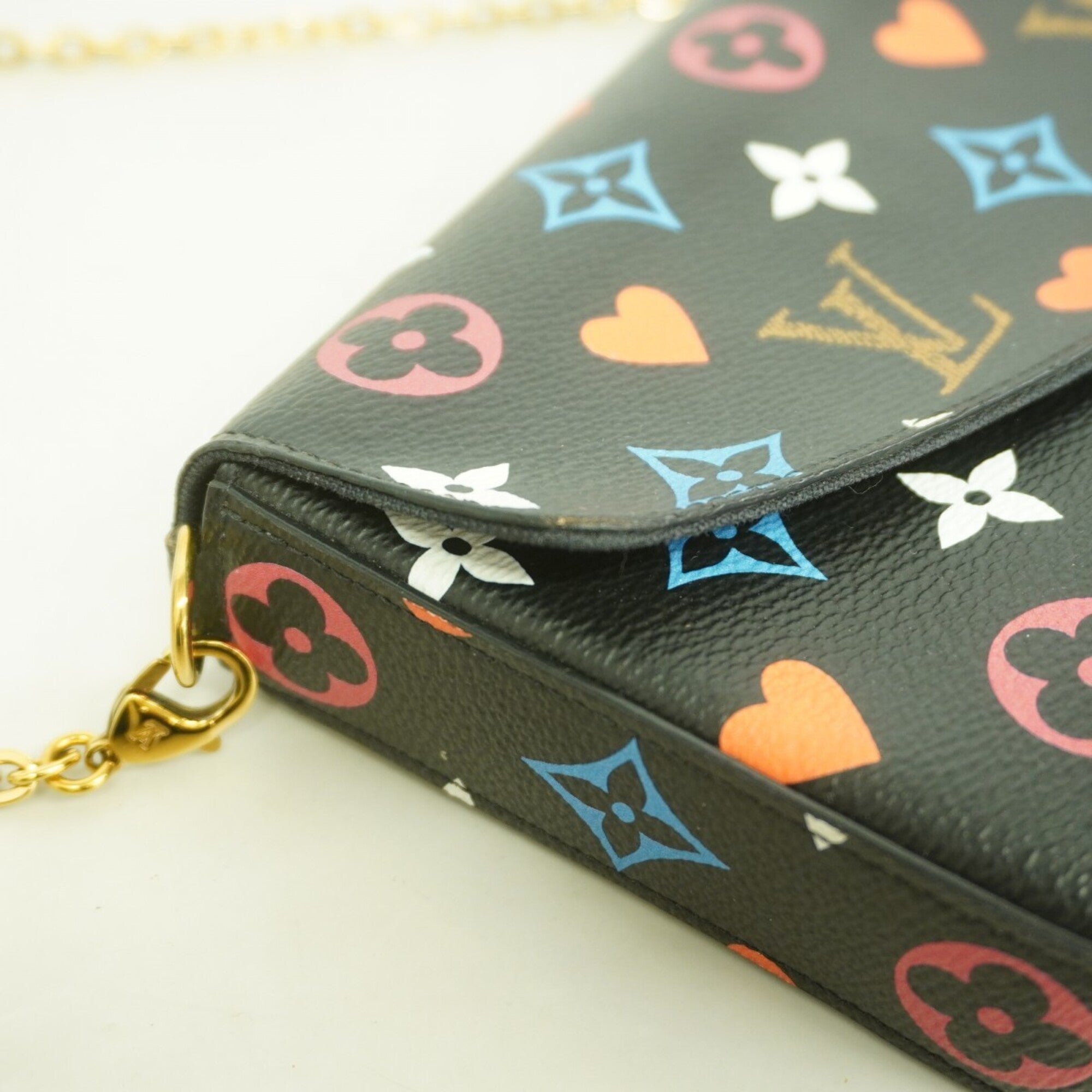Louis Vuitton Black Multi-Color Chain/Shoulder Wallet (Pre-Owned)