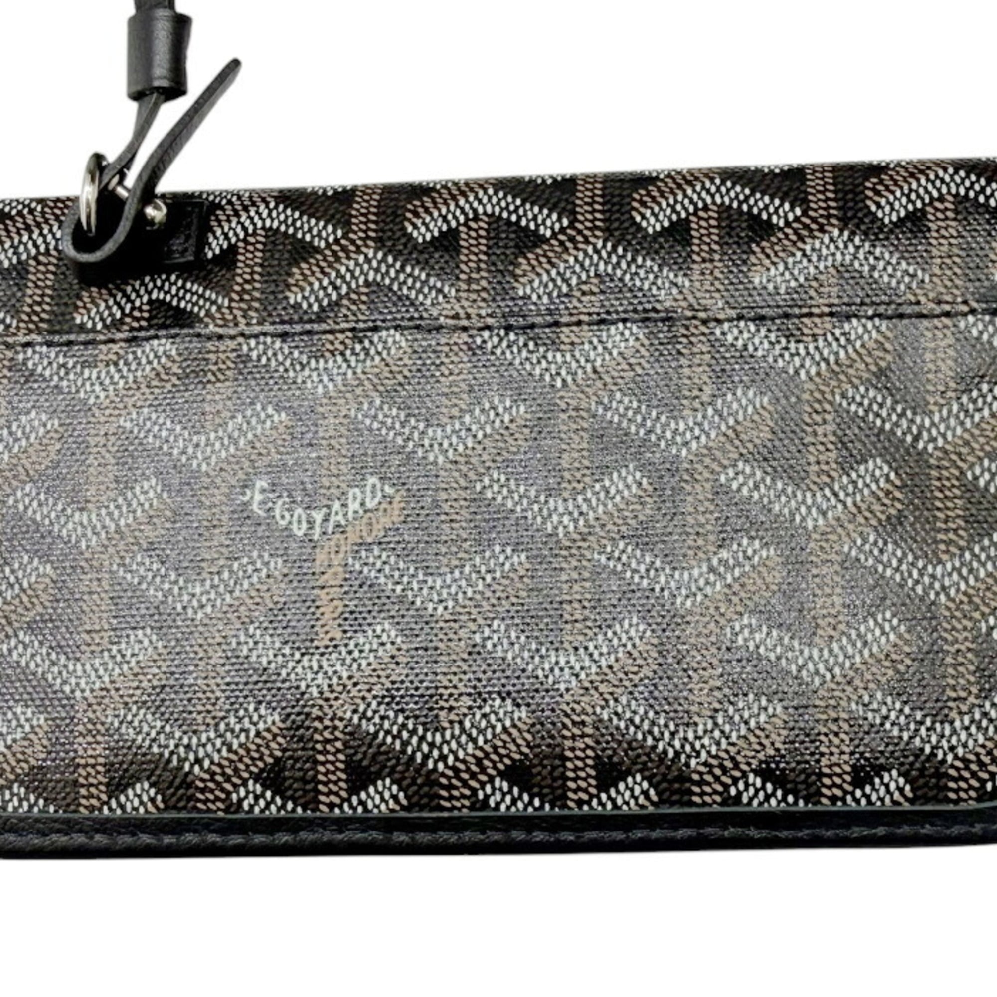 Goyard Saint Louis Black Brown Coated Canvas Leather Pouch Shoulder Bag Tote Bag (Pre-Owned)