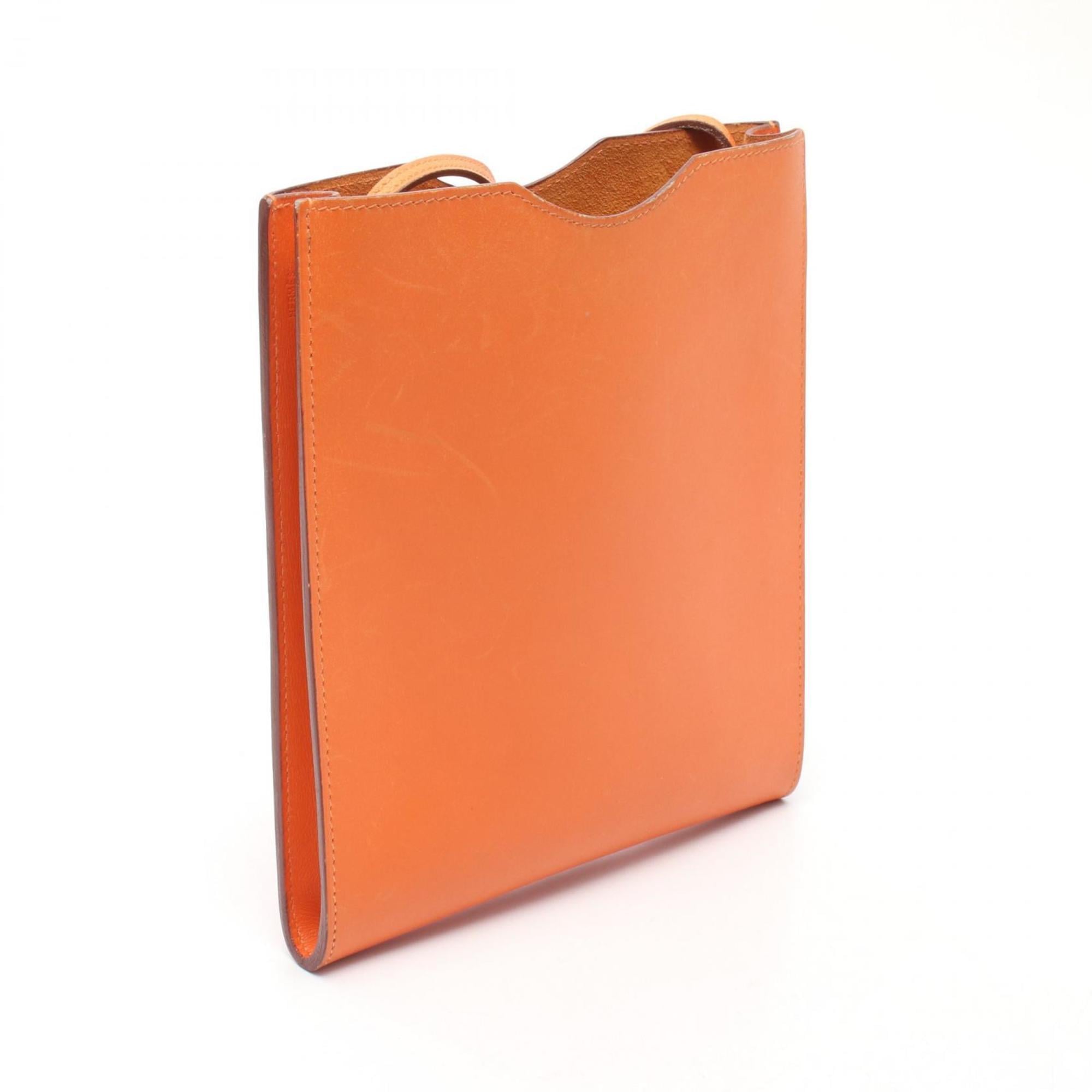 Hermes Orange Tadelakt Leather Leather Shoulder Bag (Pre-Owned)