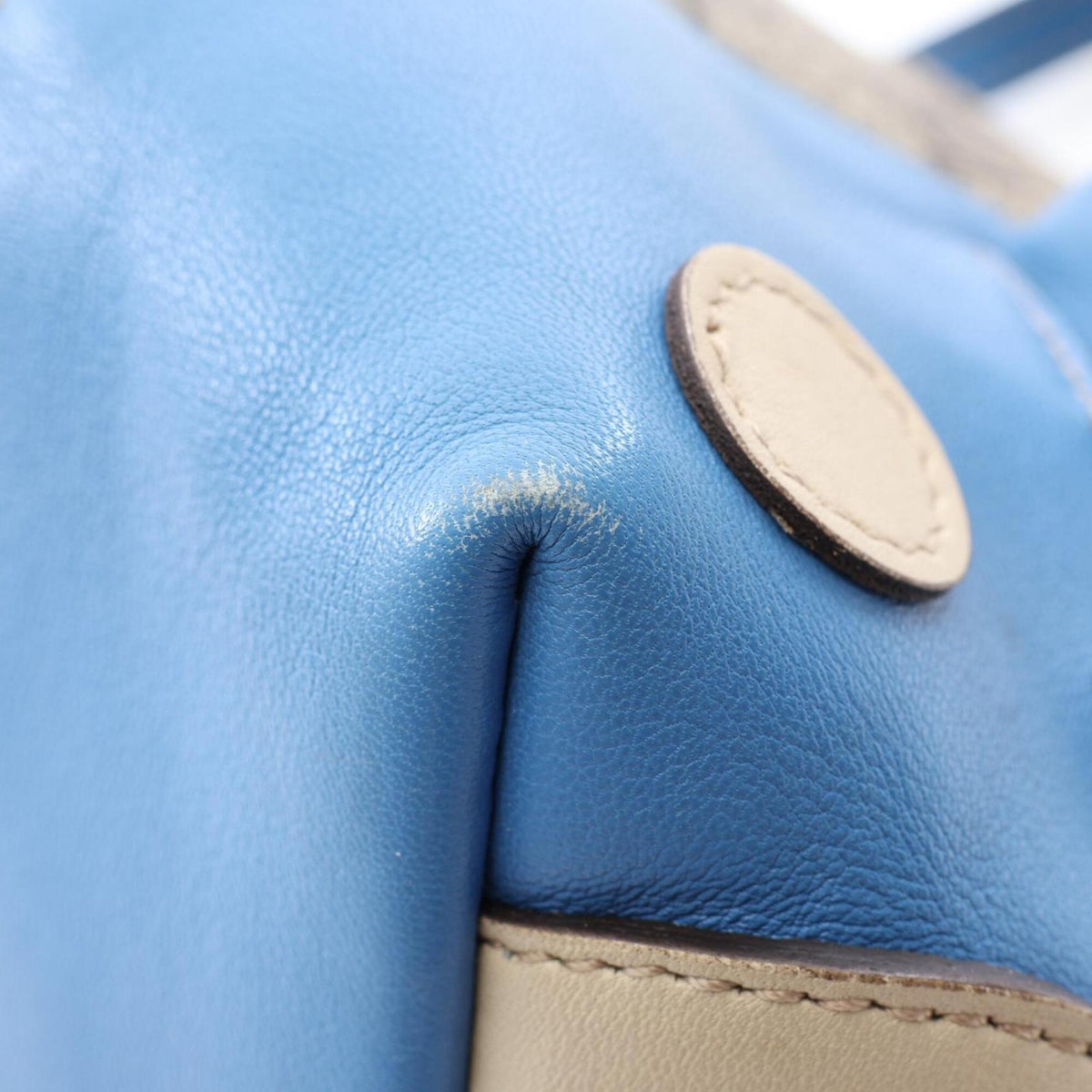 Gucci Beige Blue Pvc Leather Handbag (Pre-Owned)