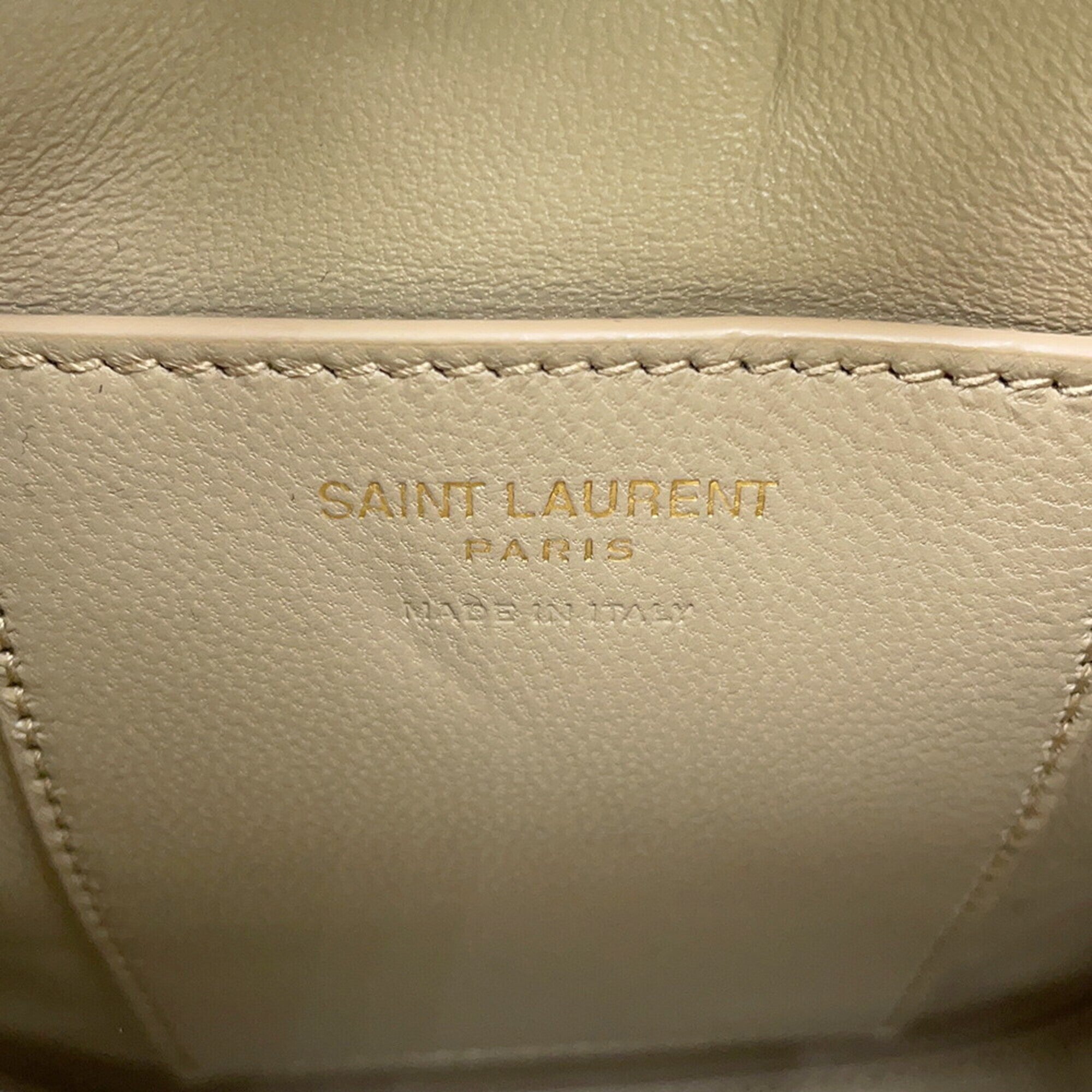 Yves Saint Laurent Beige Suede Handbag Shoulder Bag (Pre-Owned)