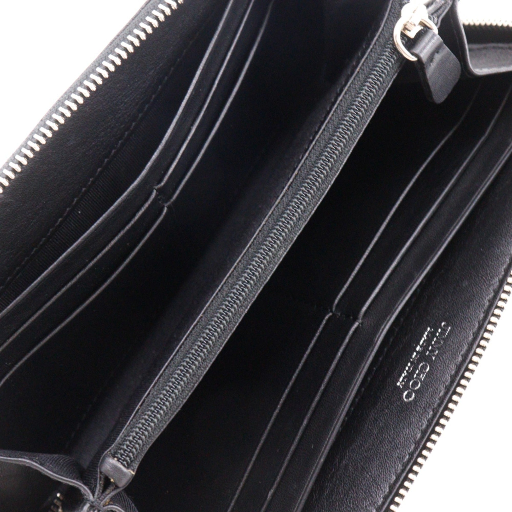 Jimmy Choo Black Leather Long Wallet (Bi-Fold) (Pre-Owned)