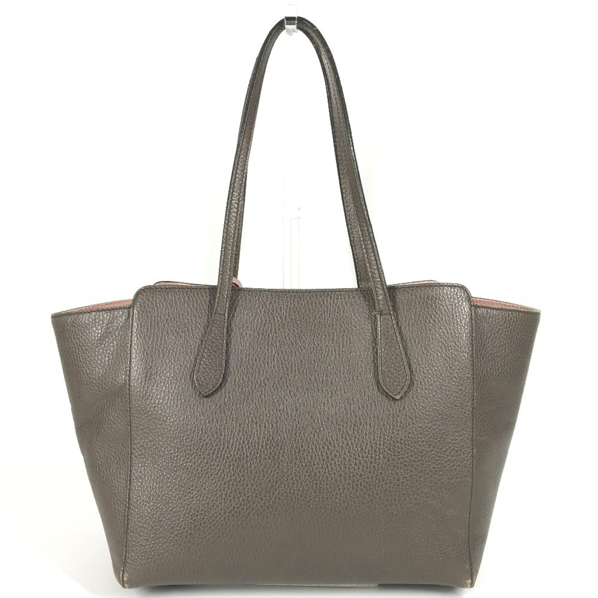 Gucci Gray Pink Leather Shoulder Bag Tote Bag (Pre-Owned)