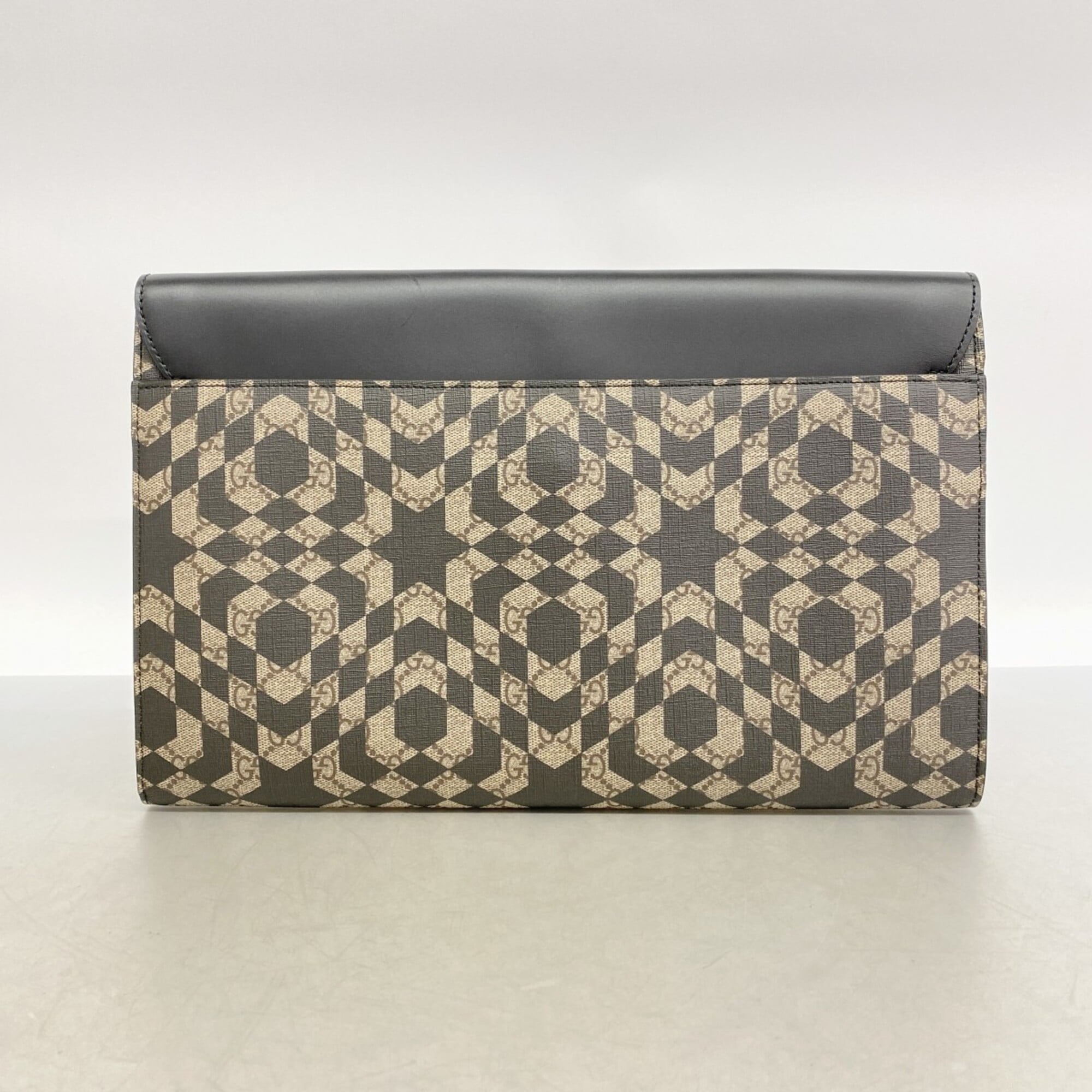 Gucci Black Brown Pvc Clutch Bag (Pre-Owned)