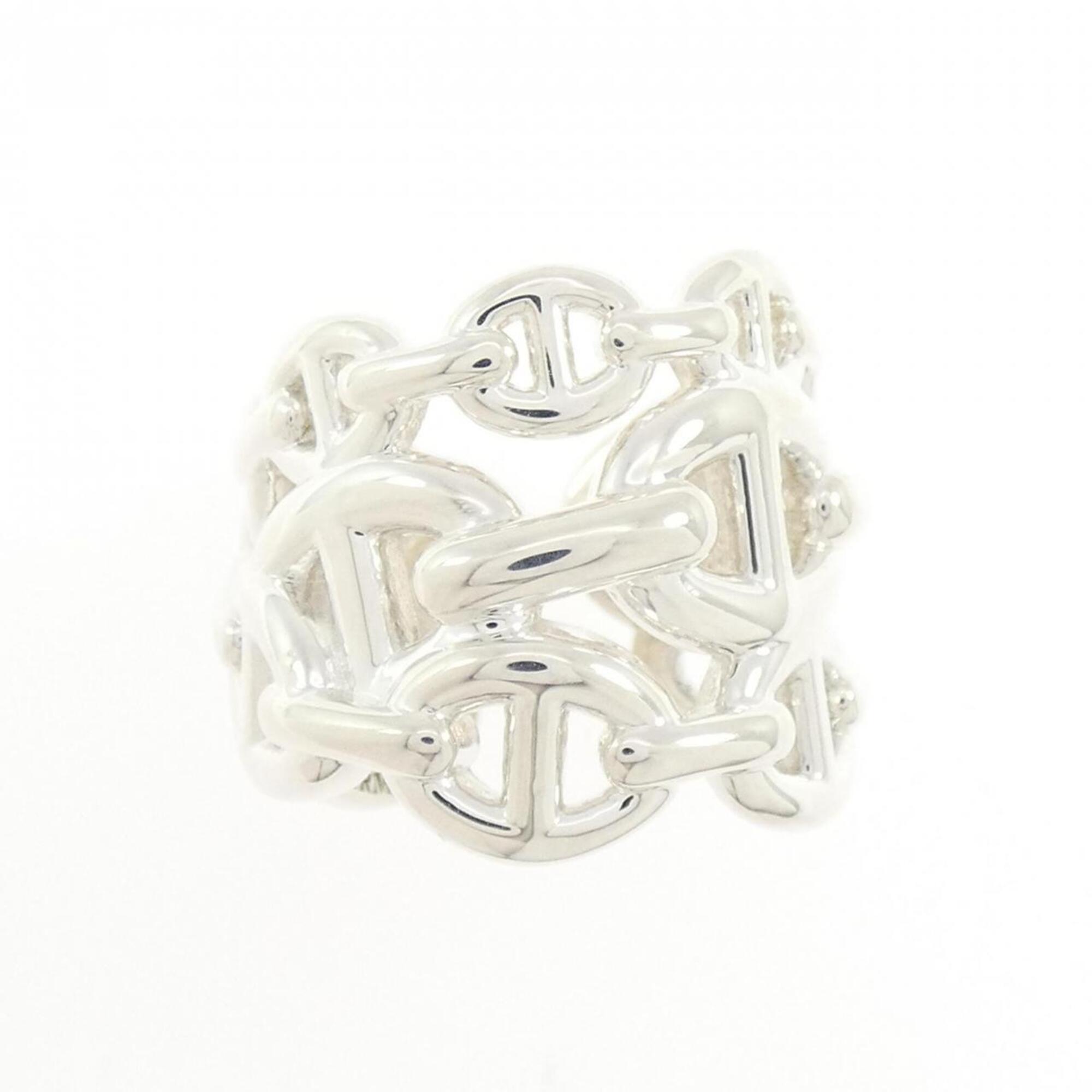 Hermes Silver 925 Band Ring (Pre-Owned)