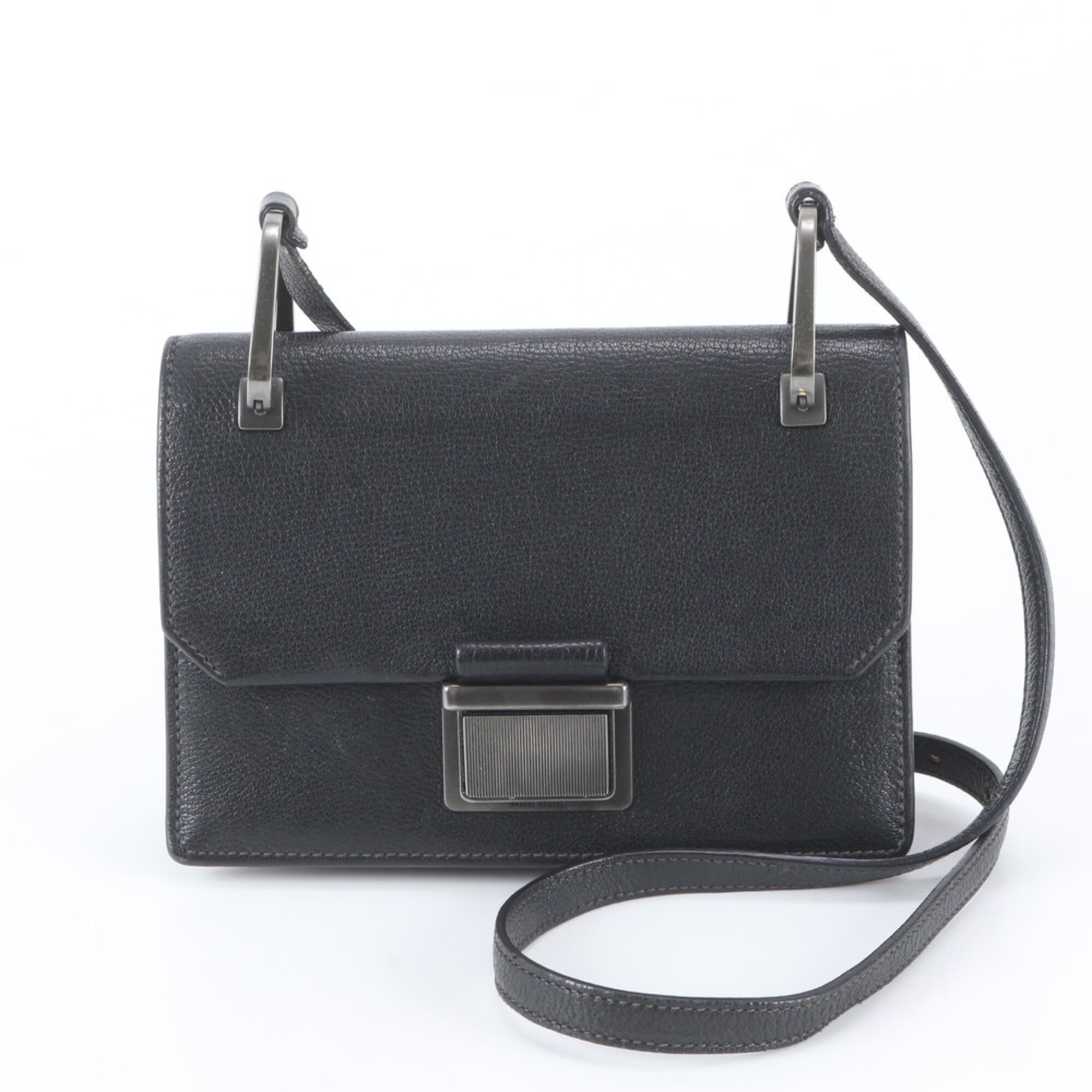 Miu Miu Black Leather Crossbody Bag Handbag Shoulder Bag Tote Bag (Pre-Owned)