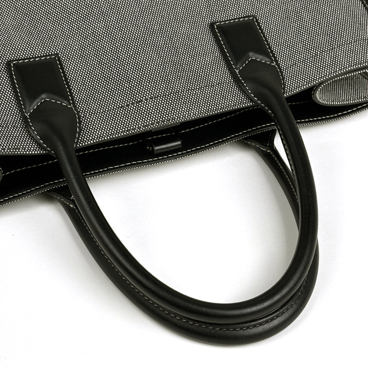 Burberry Black Canvas Leather Tote Bag (Pre-Owned)