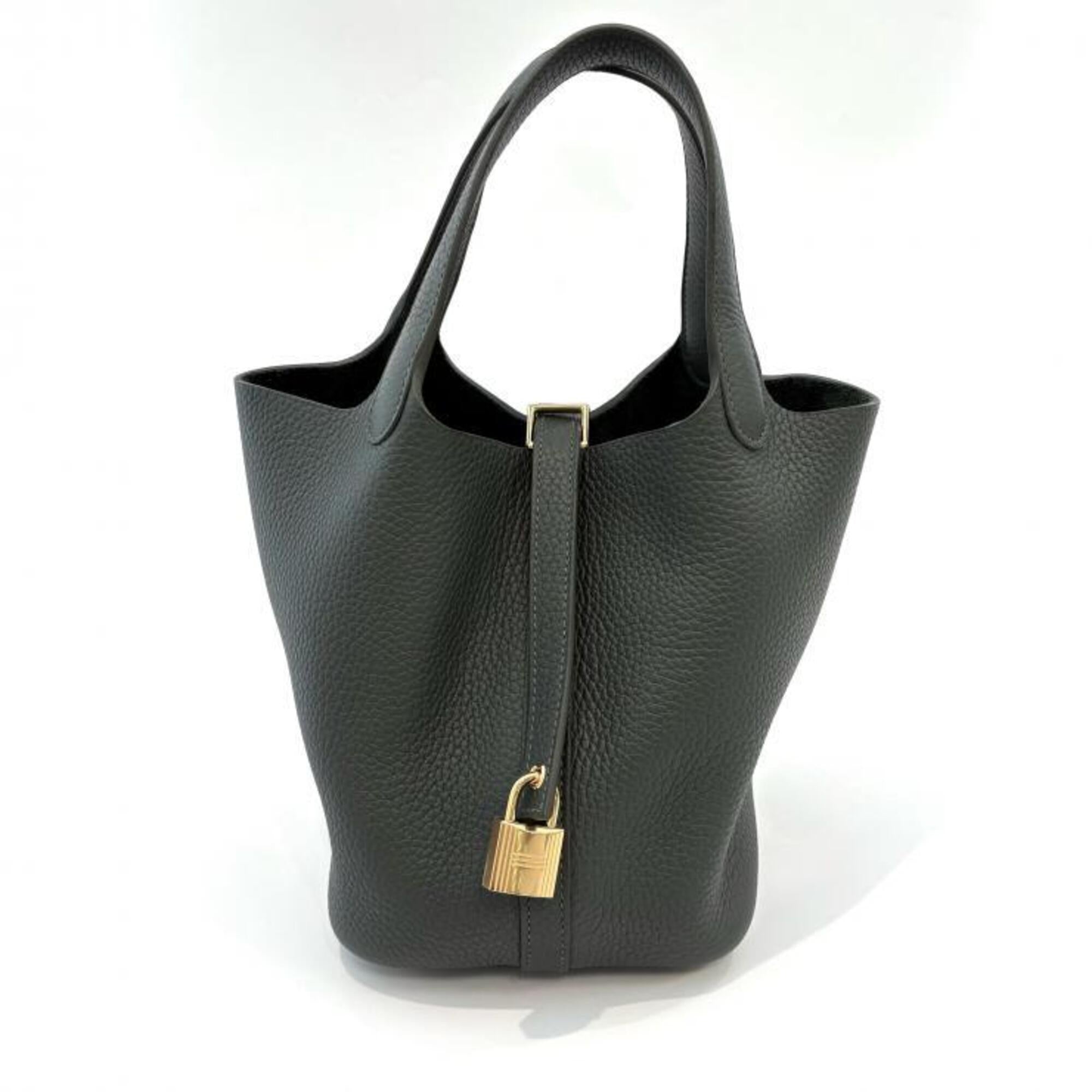 Hermes Green Taurillon Clemence Leather Handbag (Pre-Owned)