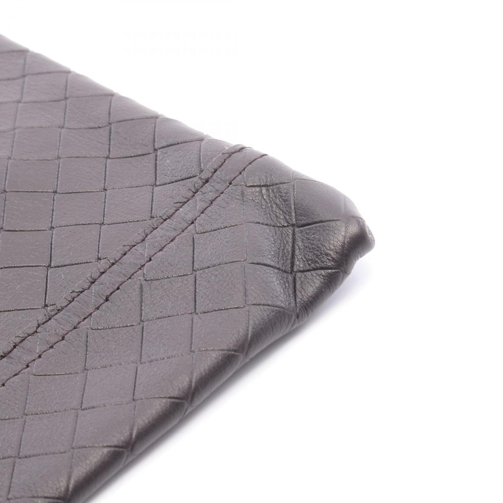 Bottega Veneta Brown Leather Clutch Bag Handbag (Pre-Owned)