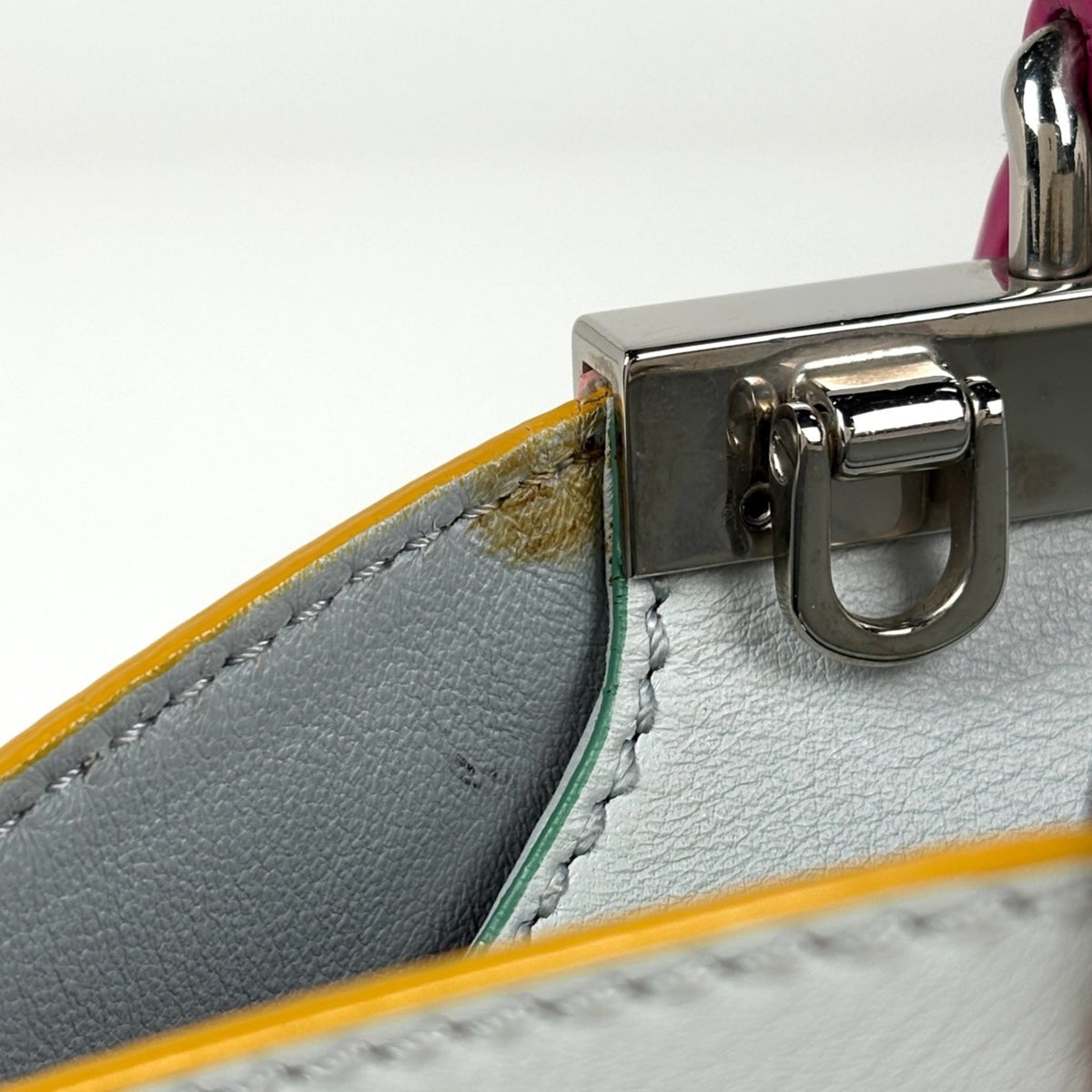Fendi 3Jours Light Gray Leather Handbag (Pre-Owned)
