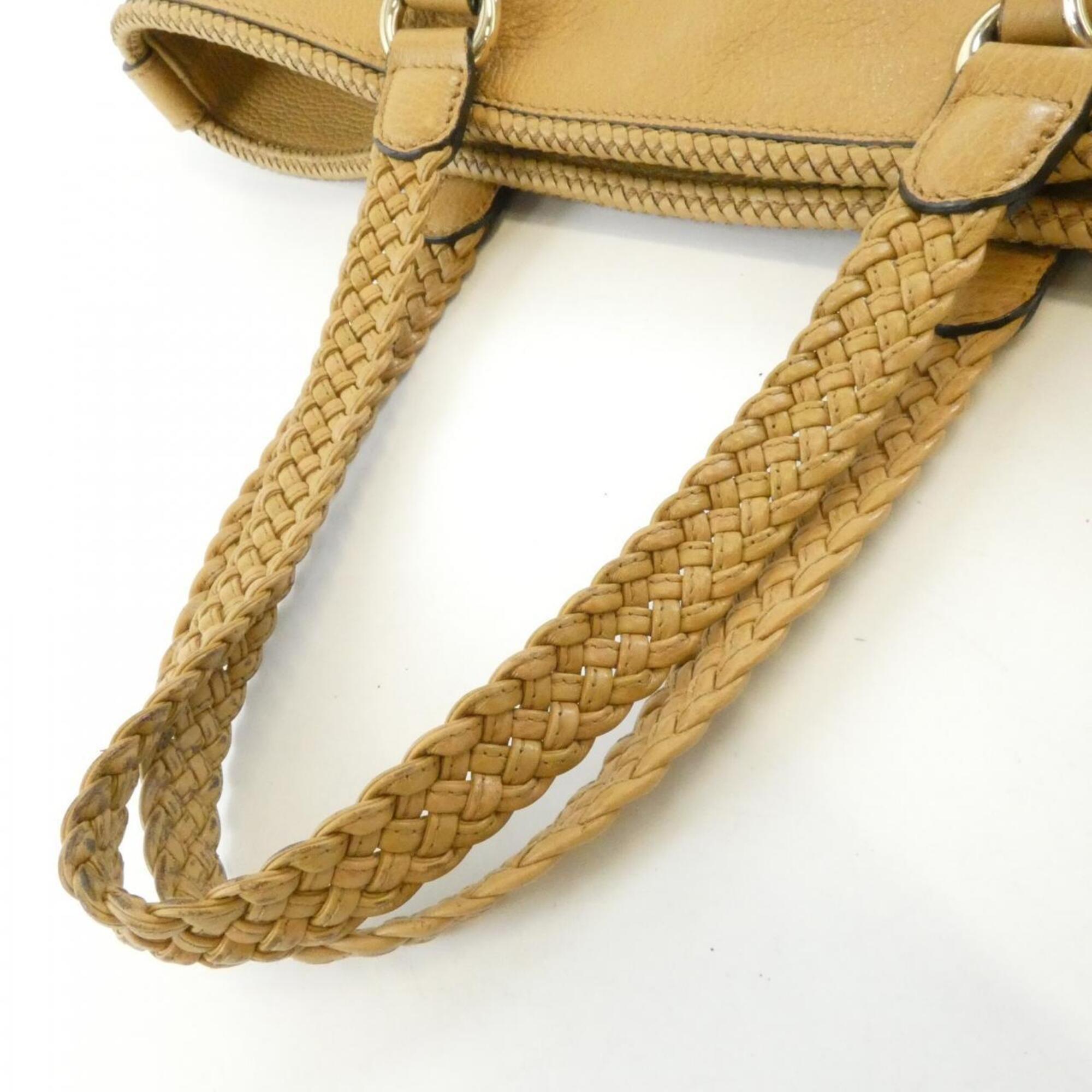 Gucci Dark Beige Leather Handbag (Pre-Owned)