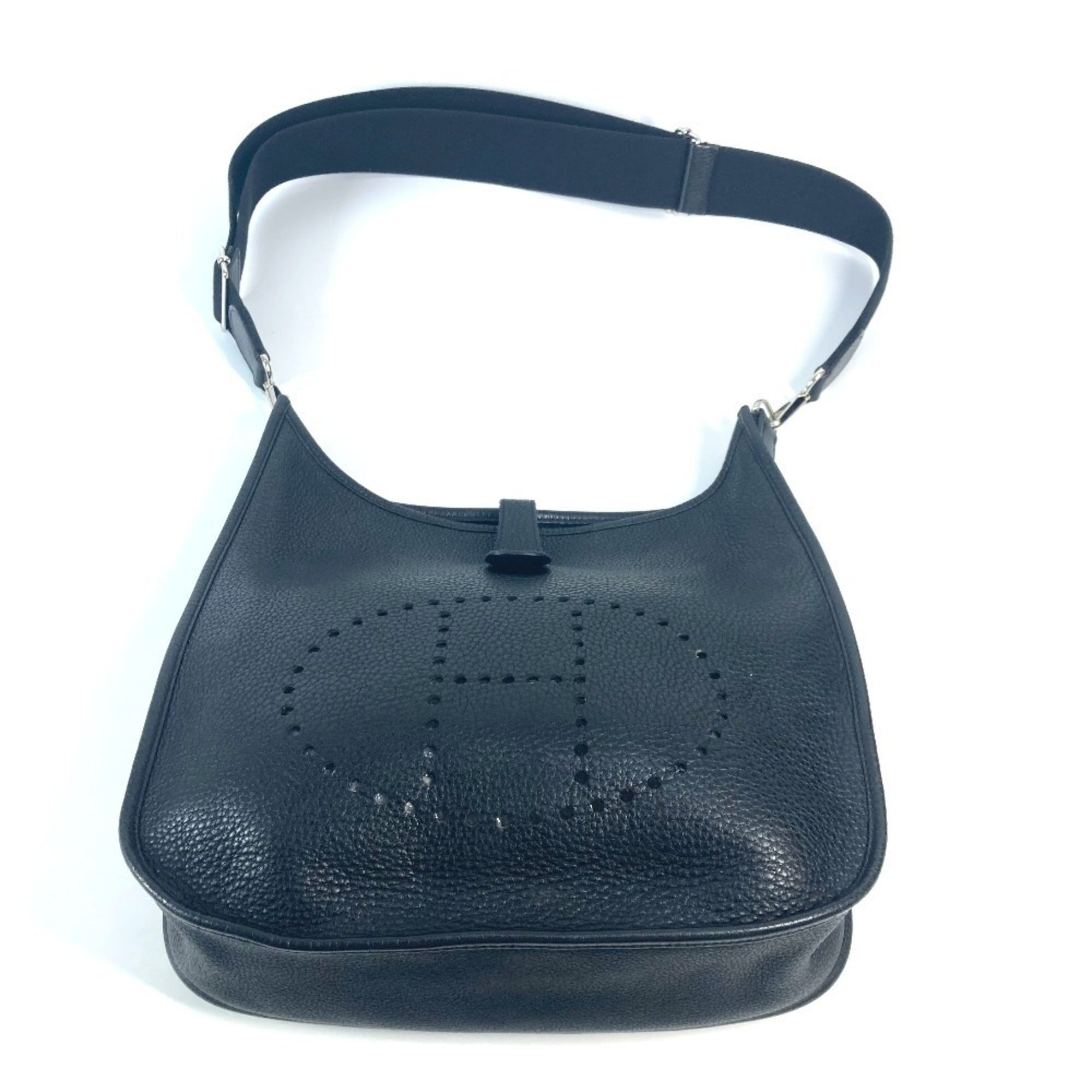 Hermes Black Taurillon Clemence Leather Shoulder Bag (Pre-Owned)