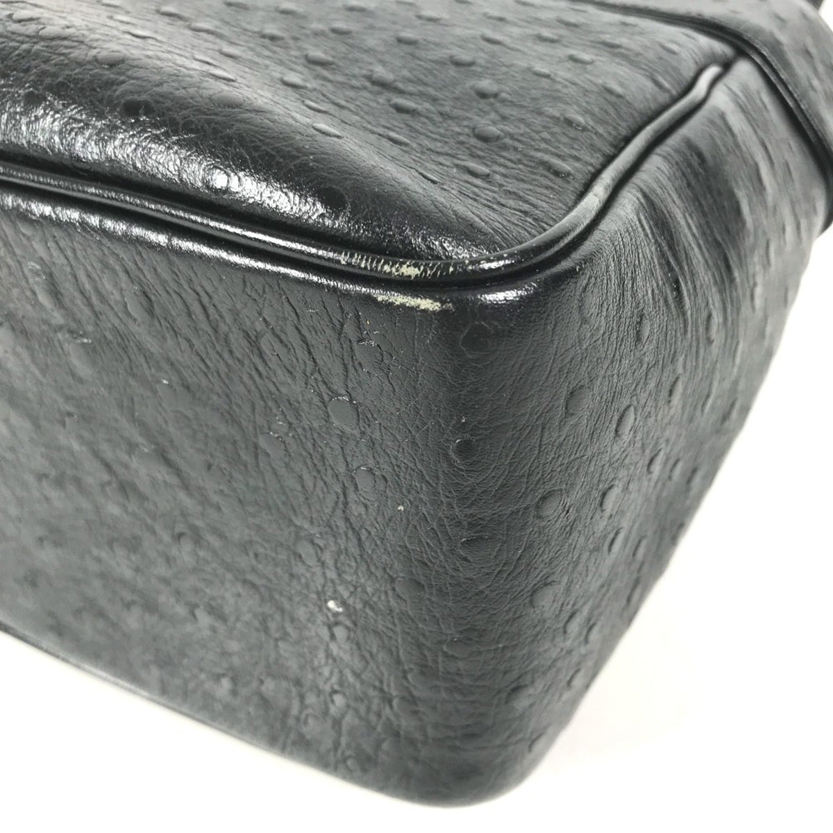 Versace Black Leather Shoulder Bag Tote Bag (Pre-Owned)