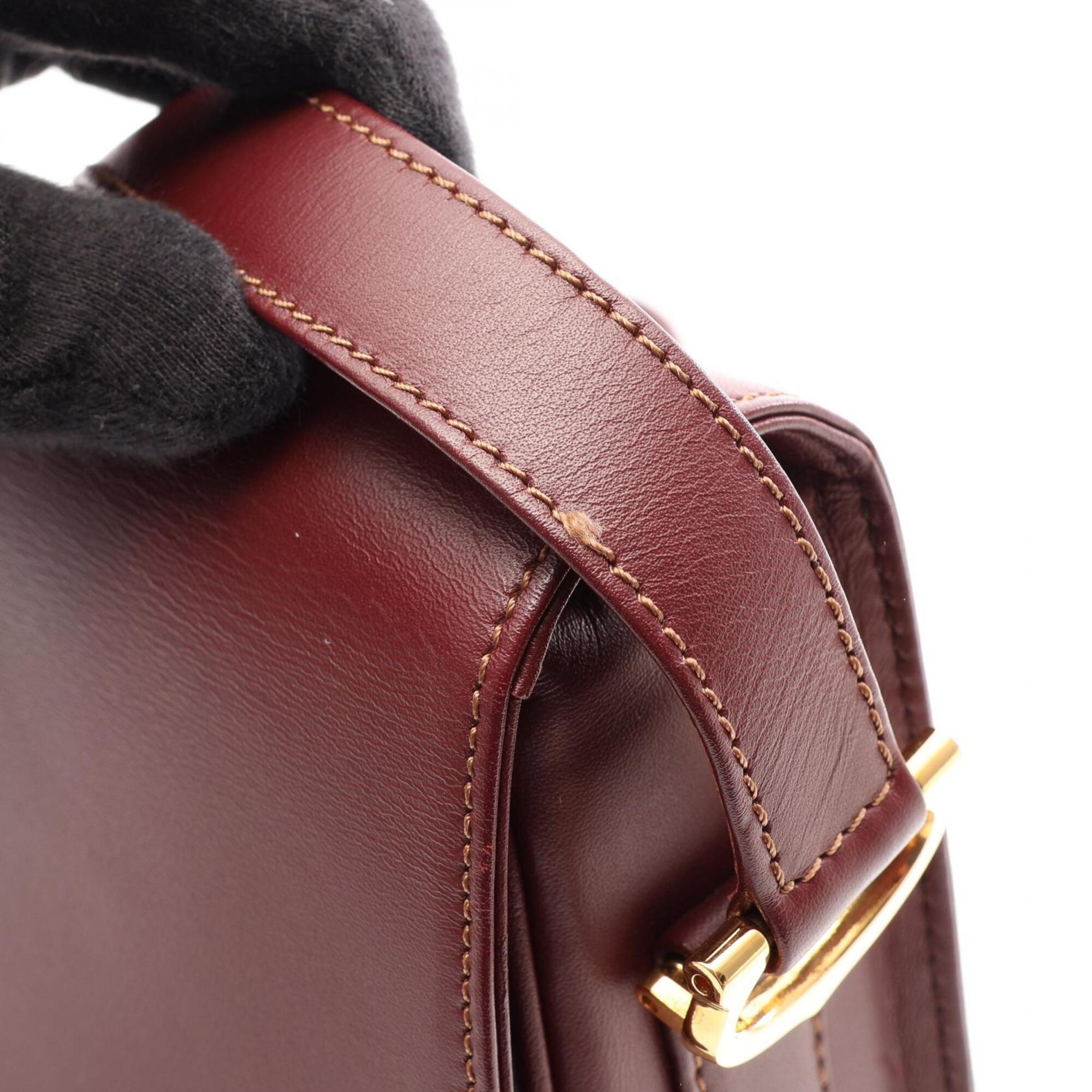 Cartier Must Bordeaux Leather Shoulder Bag (Pre-Owned)