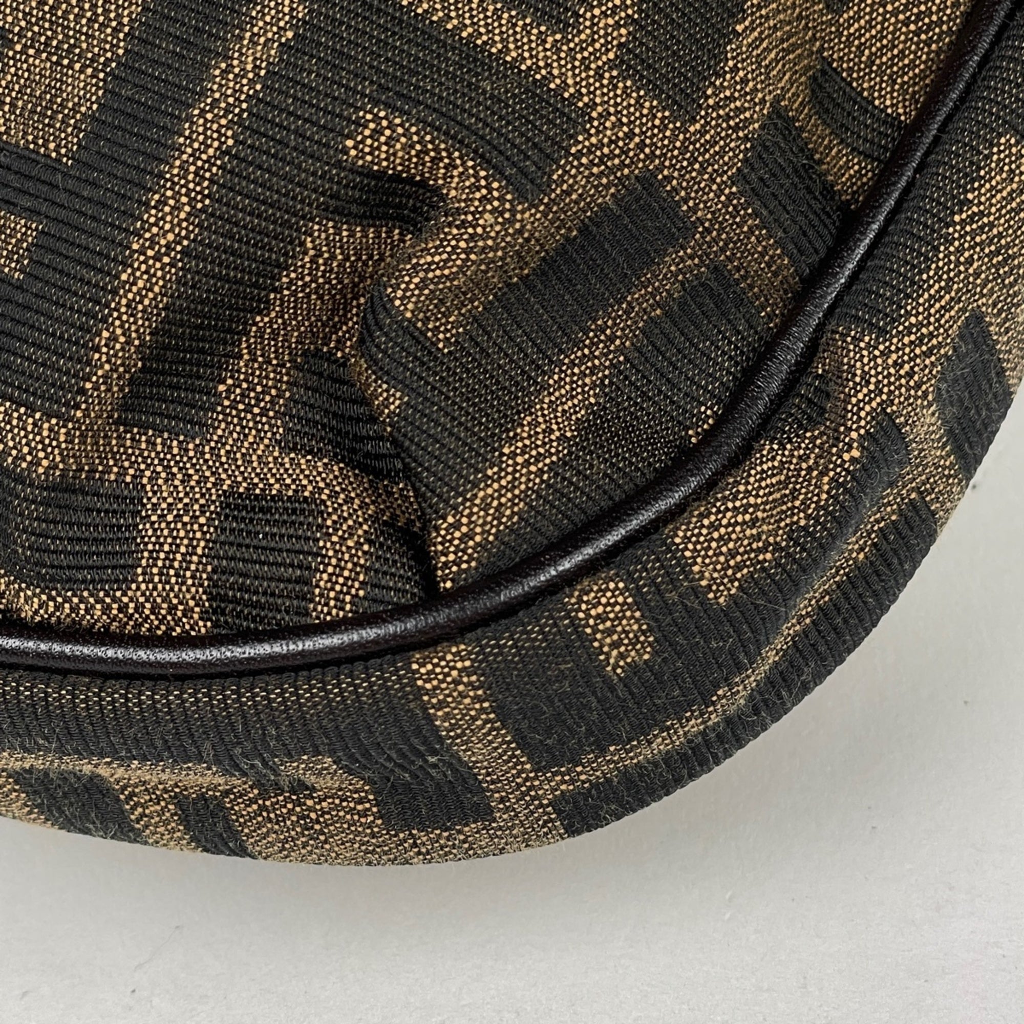 Fendi Brown Canvas Leather Shoulder Bag (Pre-Owned)