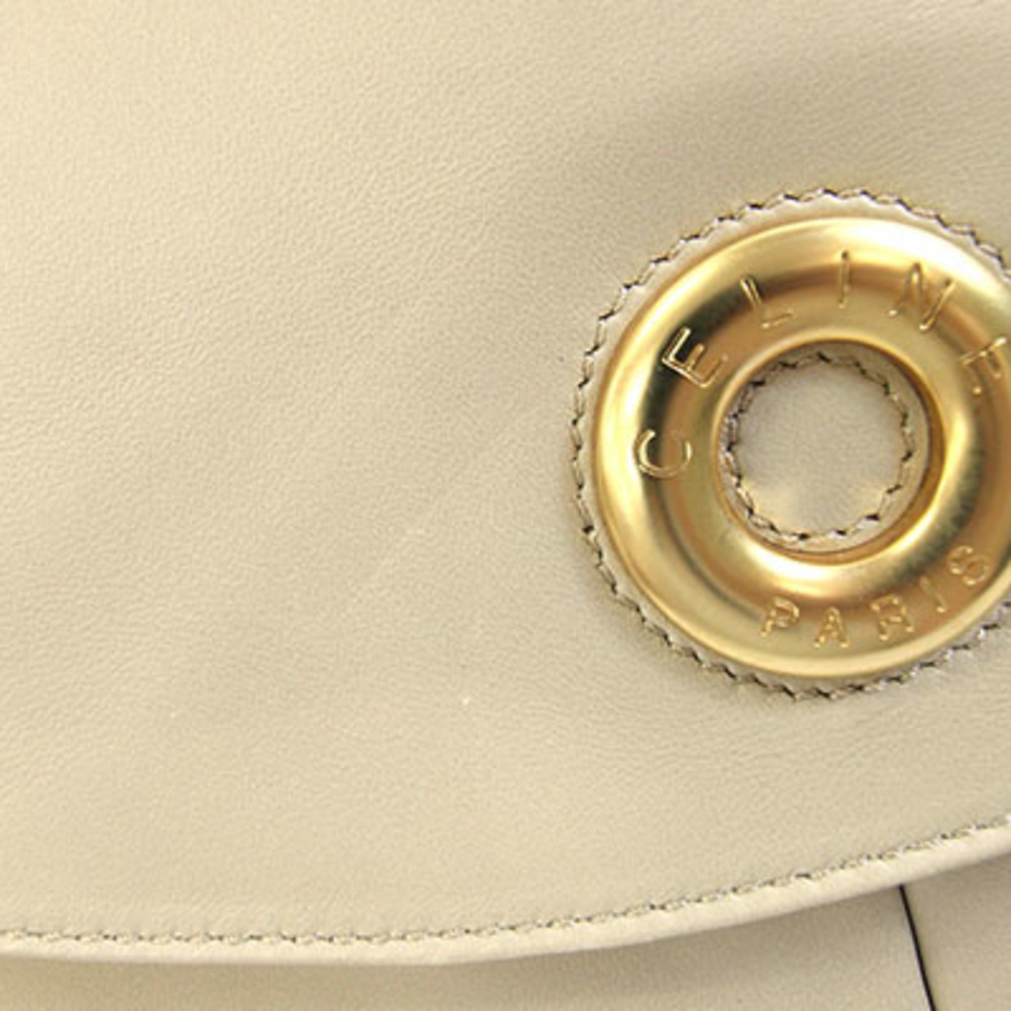Celine Beige Yellow Leather Shoulder Bag (Pre-Owned)