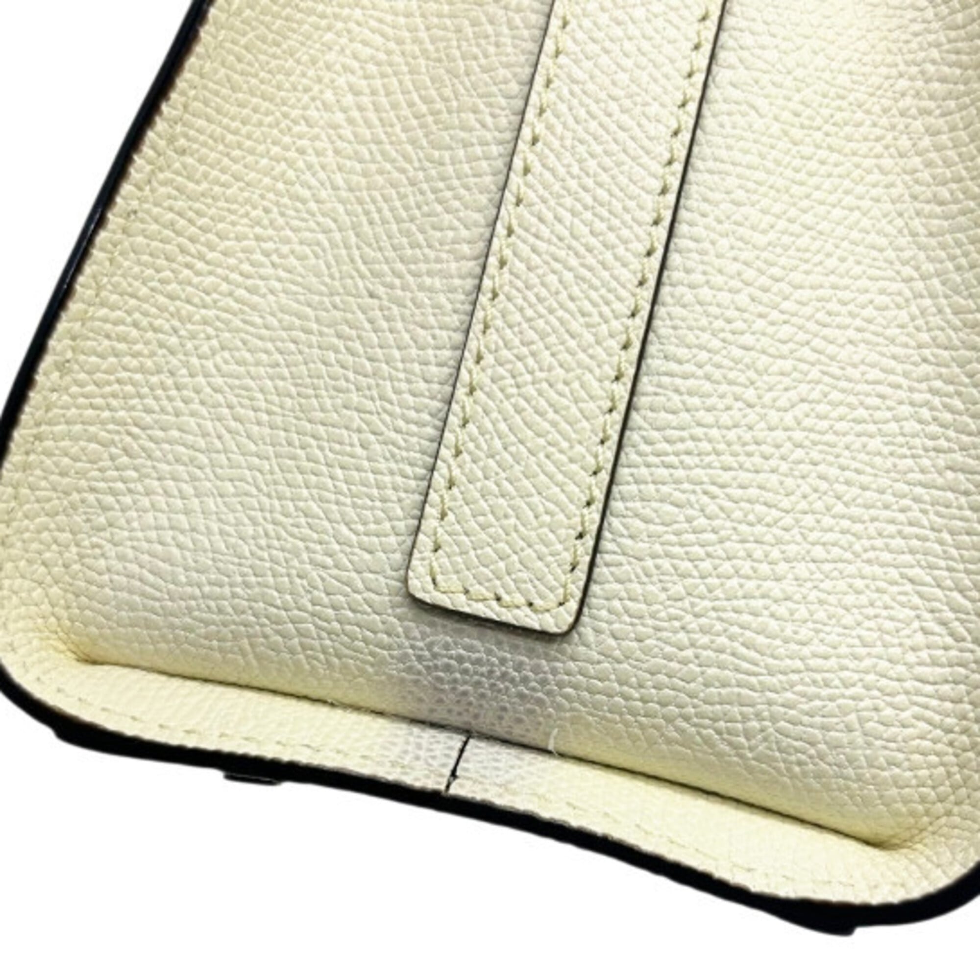 Valextra Off-White Leather Handbag Shoulder Bag (Pre-Owned)