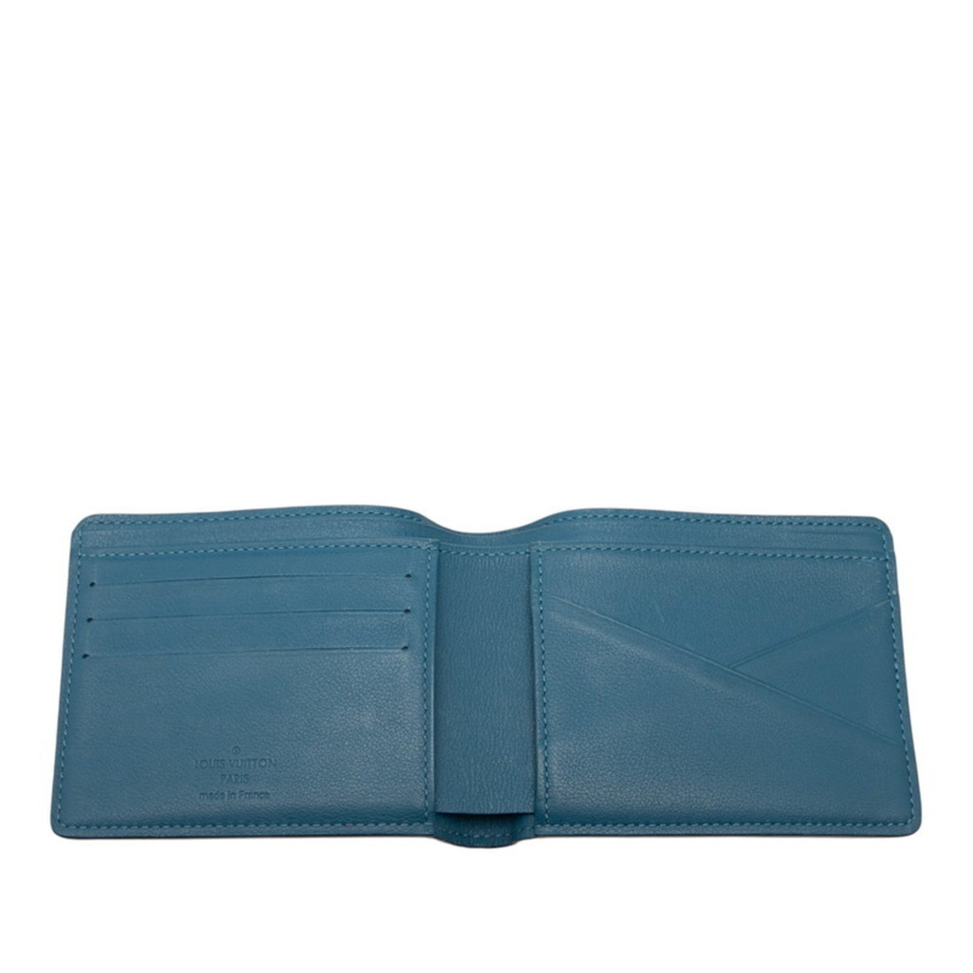 Louis Vuitton Blue Leather Wallet (Bi-Fold) (Pre-Owned)