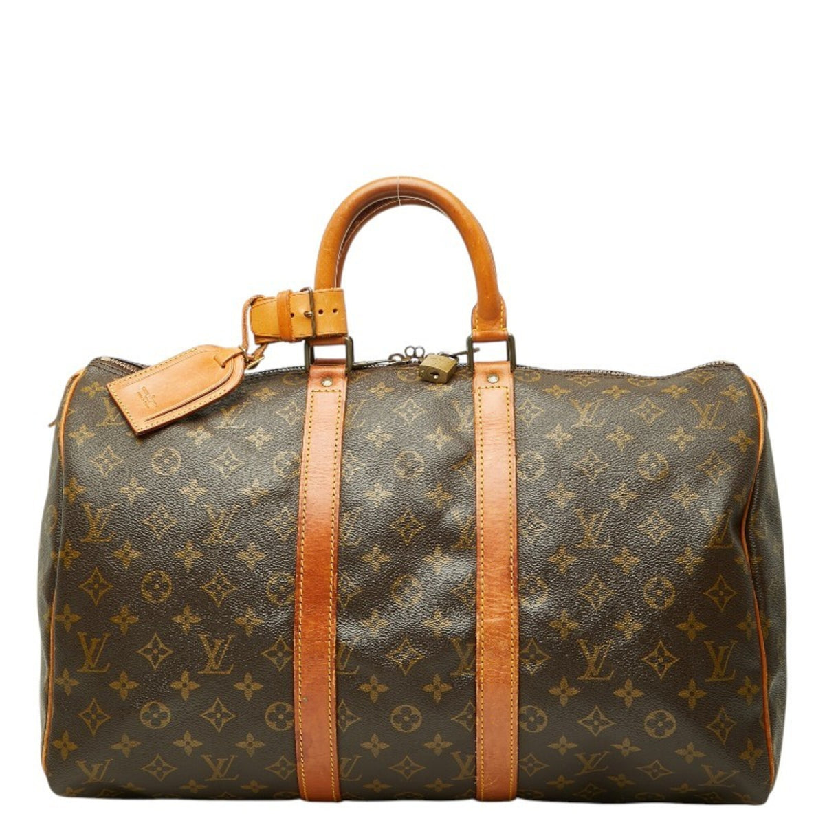 Louis Vuitton Brown Pvc Leather Boston Bag Handbag (Pre-Owned)