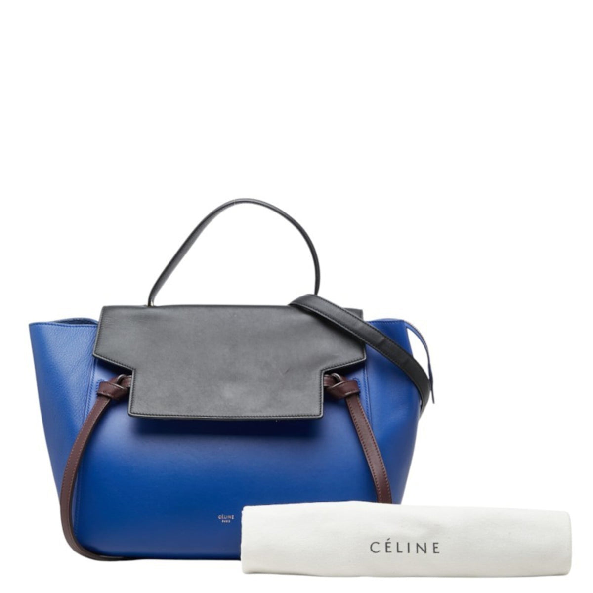 Celine Black Blue Leather Handbag Shoulder Bag (Pre-Owned)