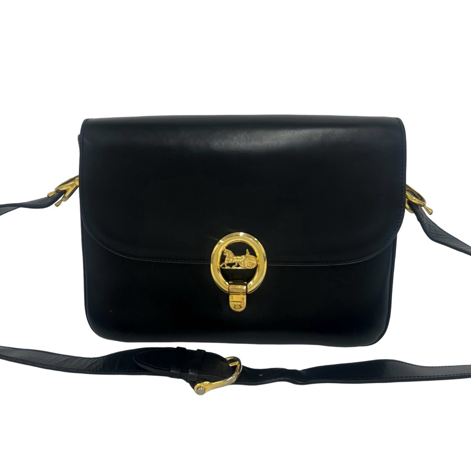 Celine Black Leather Pochette Shoulder Bag (Pre-Owned)
