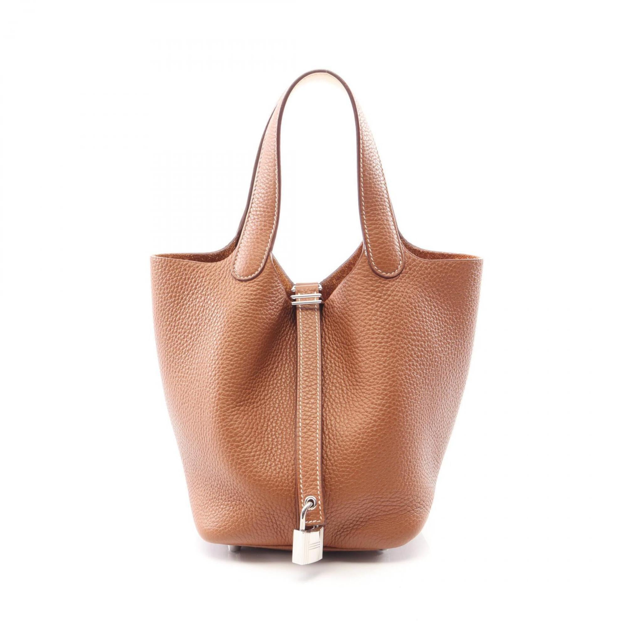 Hermes Brown Ivory Taurillon Clemence Leather Swift Leather Handbag (Pre-Owned)