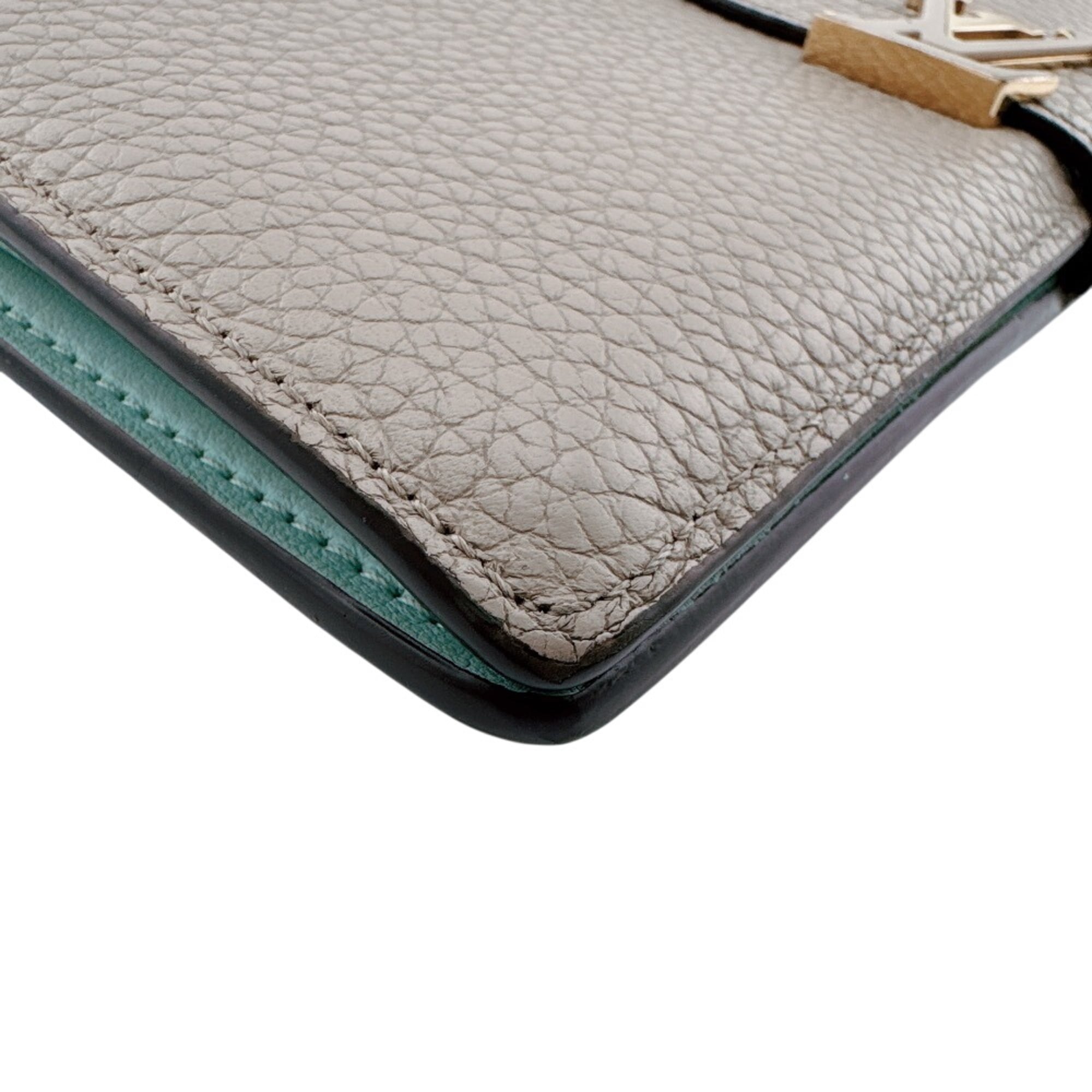 Louis Vuitton Taurillon Beige Leather Long Wallet (Bi-Fold) (Pre-Owned)