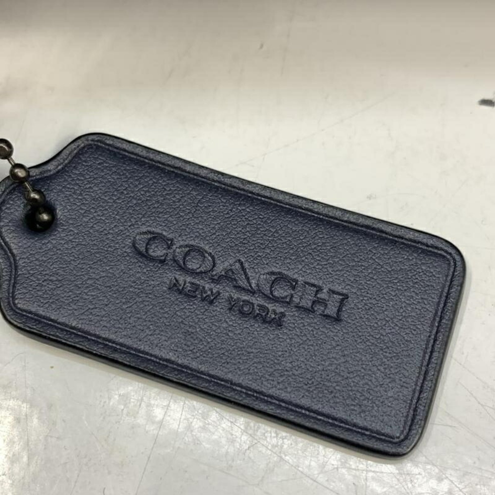 Coach Navy Leather Shoulder Bag (Pre-Owned)