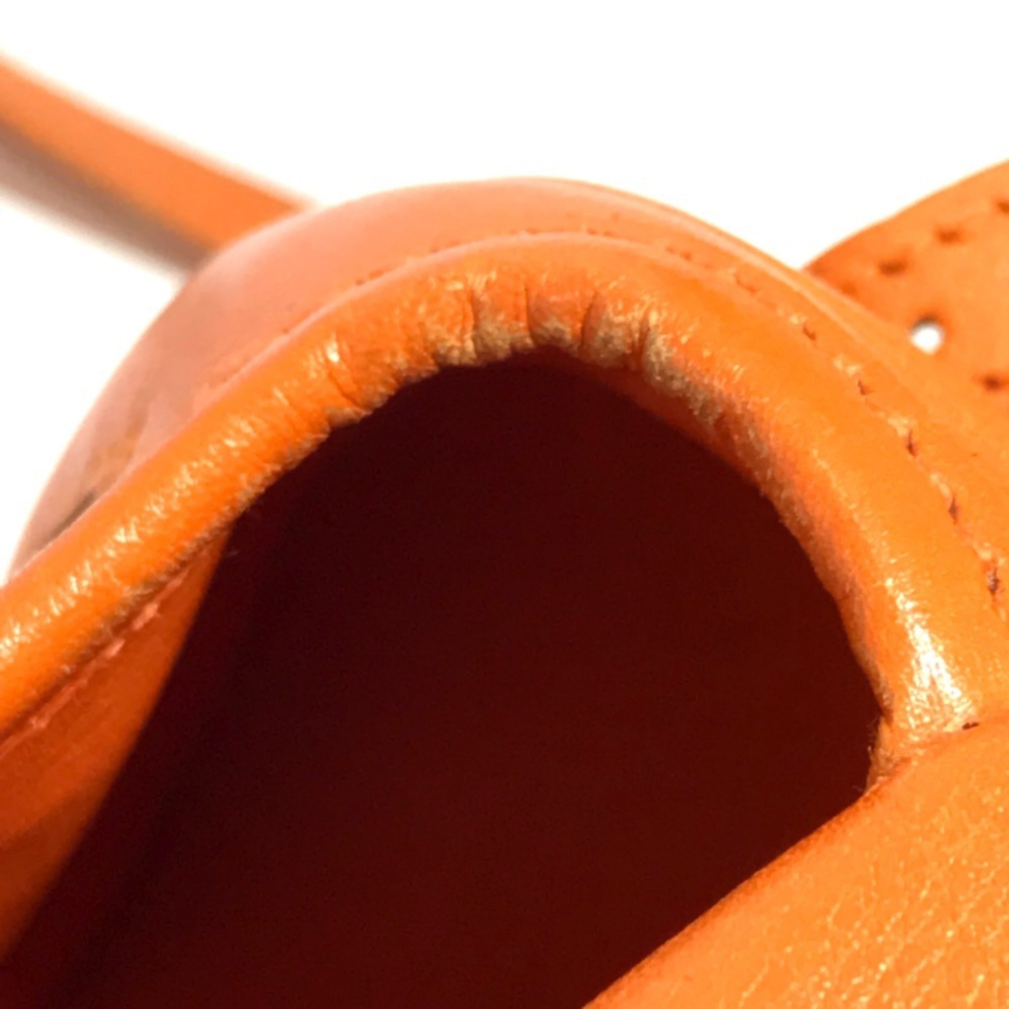 Hermes Orange Leather Pochette Shoulder Bag (Pre-Owned)