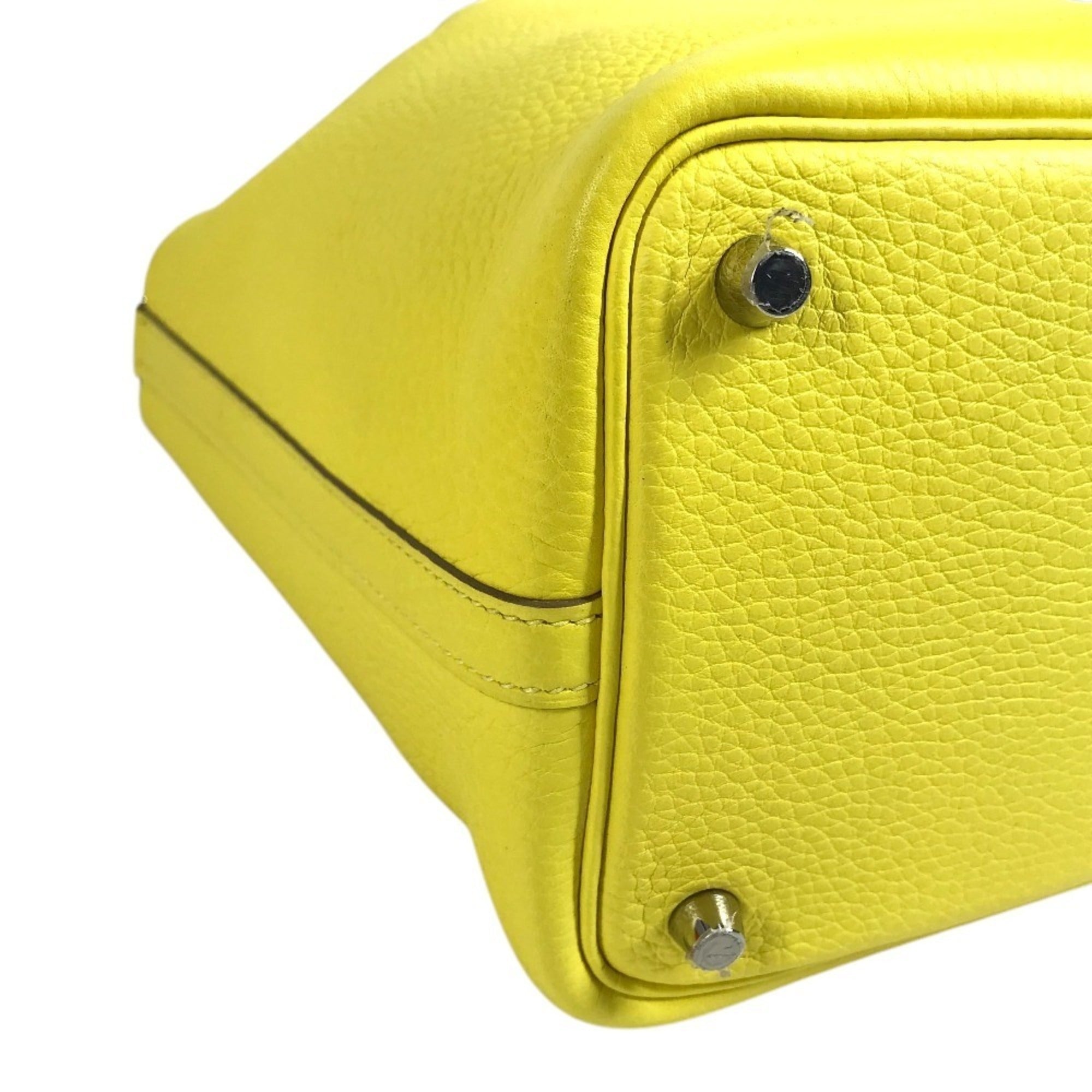 Hermes Yellow Taurillon Clemence Leather Handbag Tote Bag (Pre-Owned)
