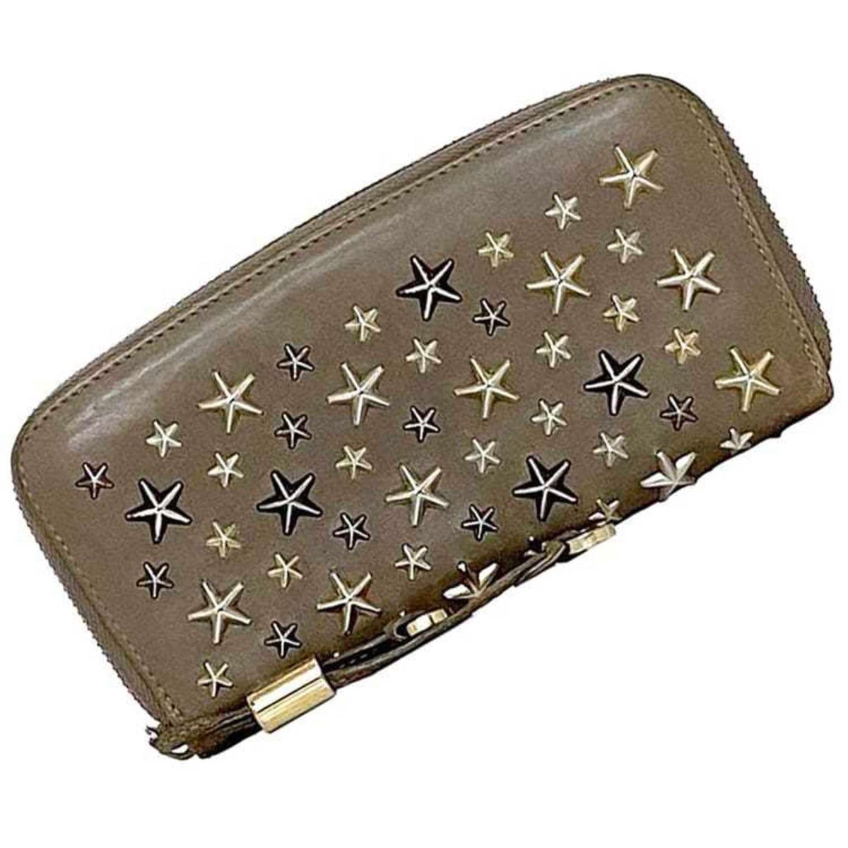 Jimmy Choo Beige Leather Long Wallet (Bi-Fold) (Pre-Owned)