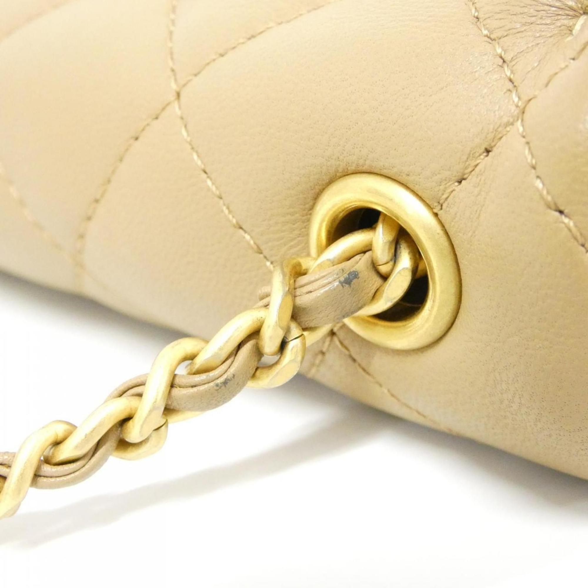 Chanel Beige Leather Shoulder Bag (Pre-Owned)