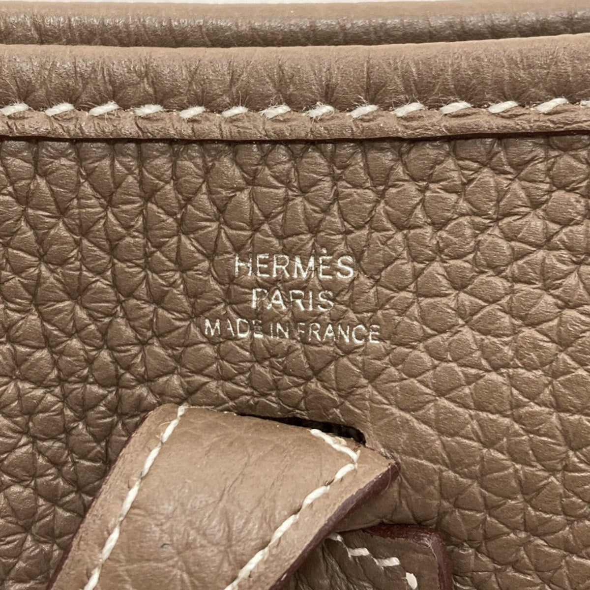 Hermes Etoupe Gray Leather Shoulder Bag (Pre-Owned)