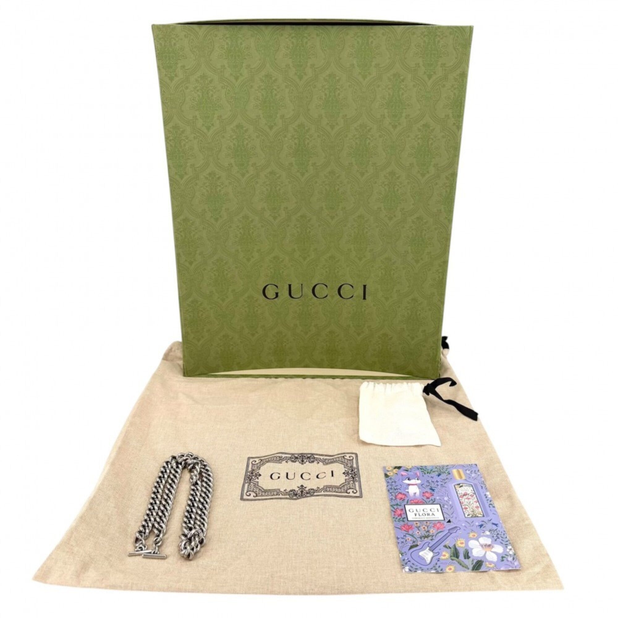 Gucci Metallic Silver Leather Handbag Shoulder Bag (Pre-Owned)