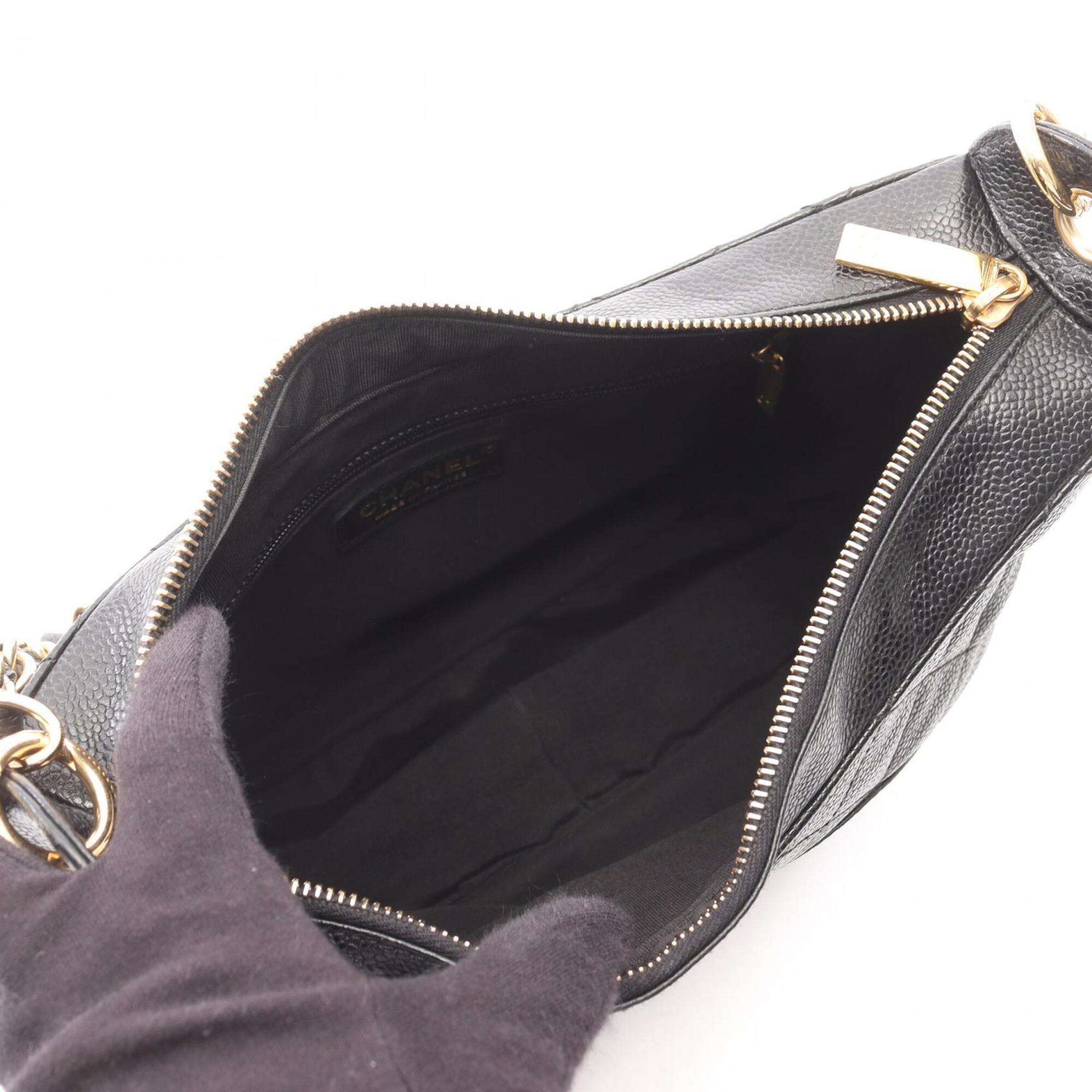 Chanel Black Grained Calfskin Handbag Shoulder Bag (Pre-Owned)