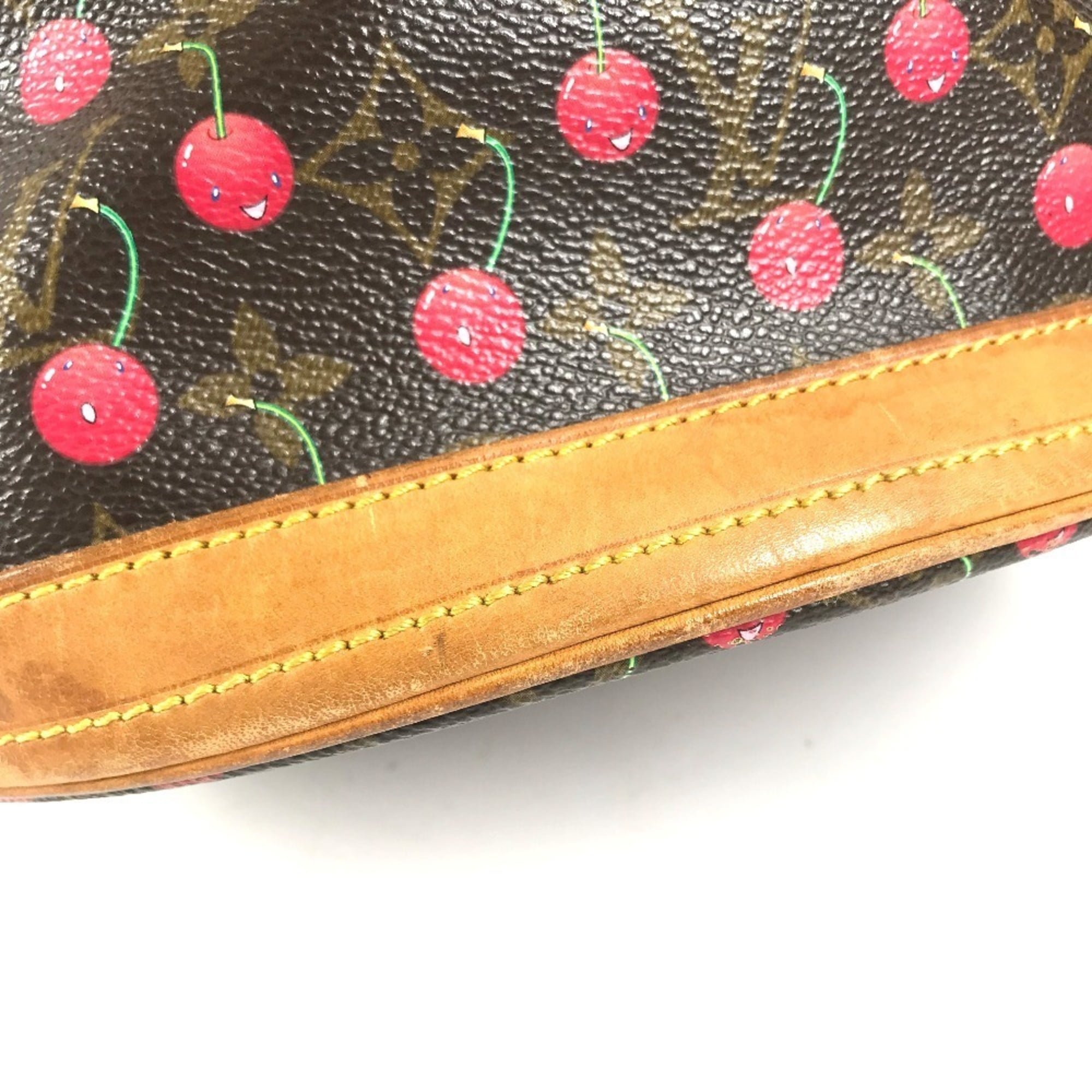 Louis Vuitton Brown Monogram Cherry Red Color Monogram Canvas Shoulder Bag Tote Bag (Pre-Owned)