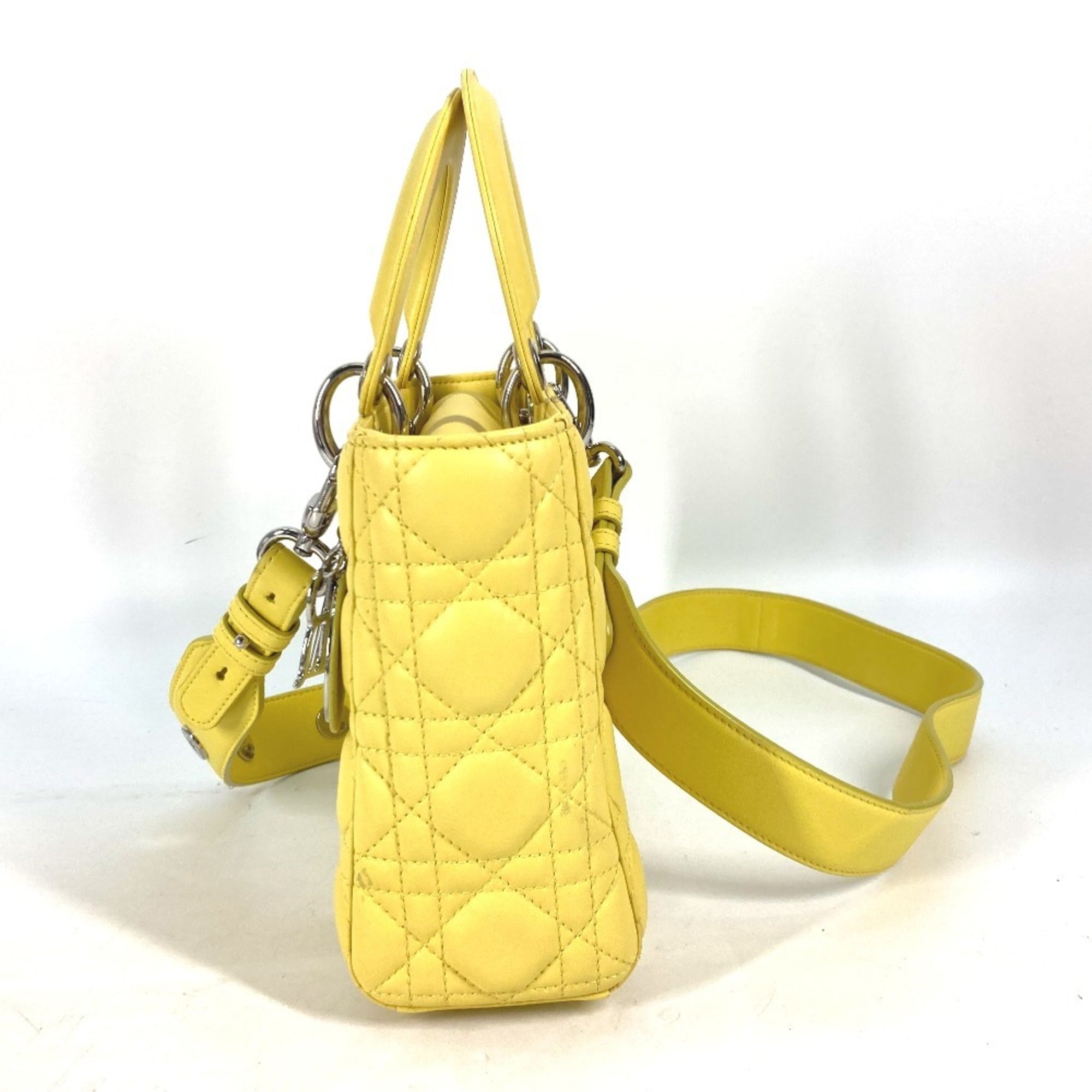 Christian Dior Yellow Leather Handbag Shoulder Bag (Pre-Owned)
