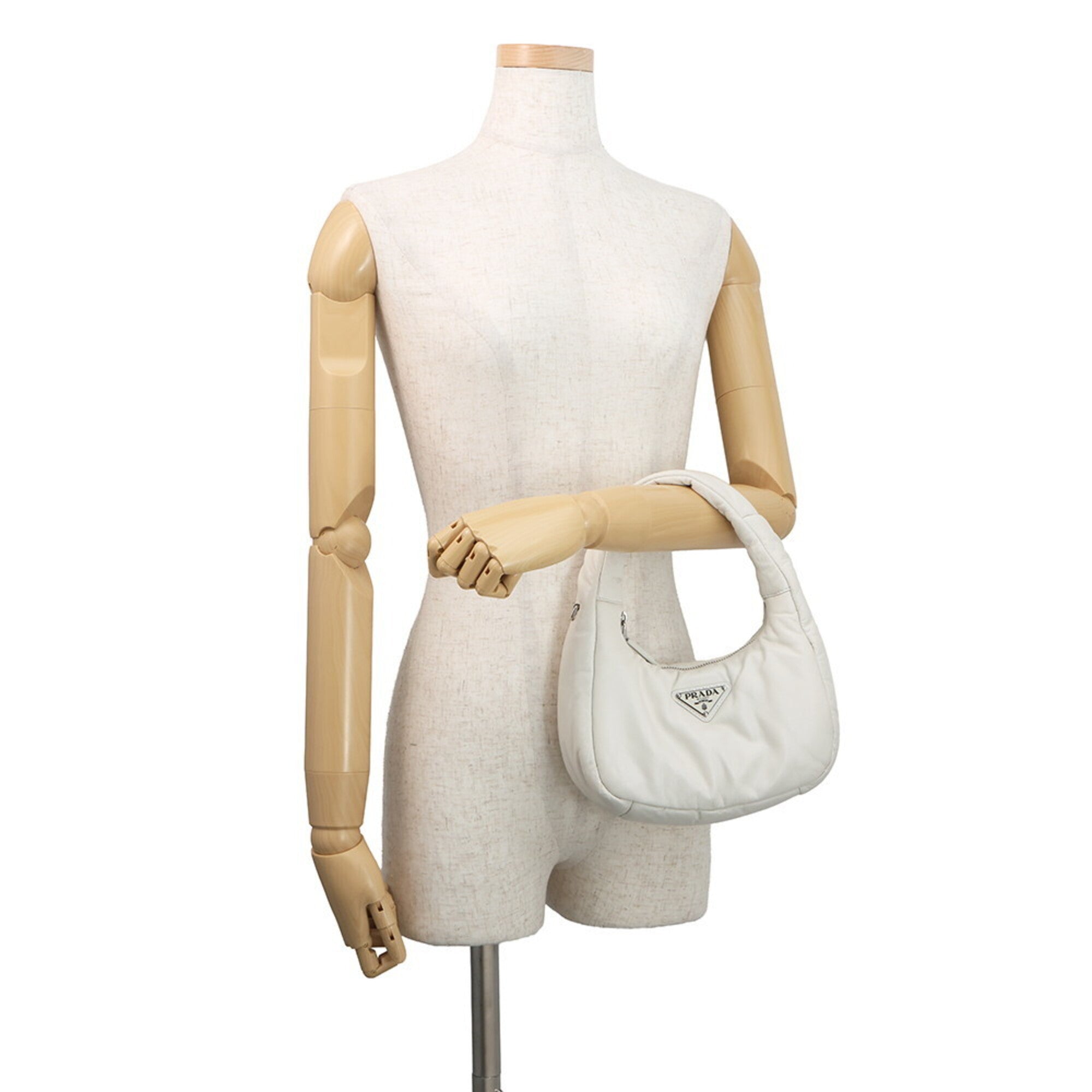 Prada White Leather Handbag Shoulder Bag (Pre-Owned)
