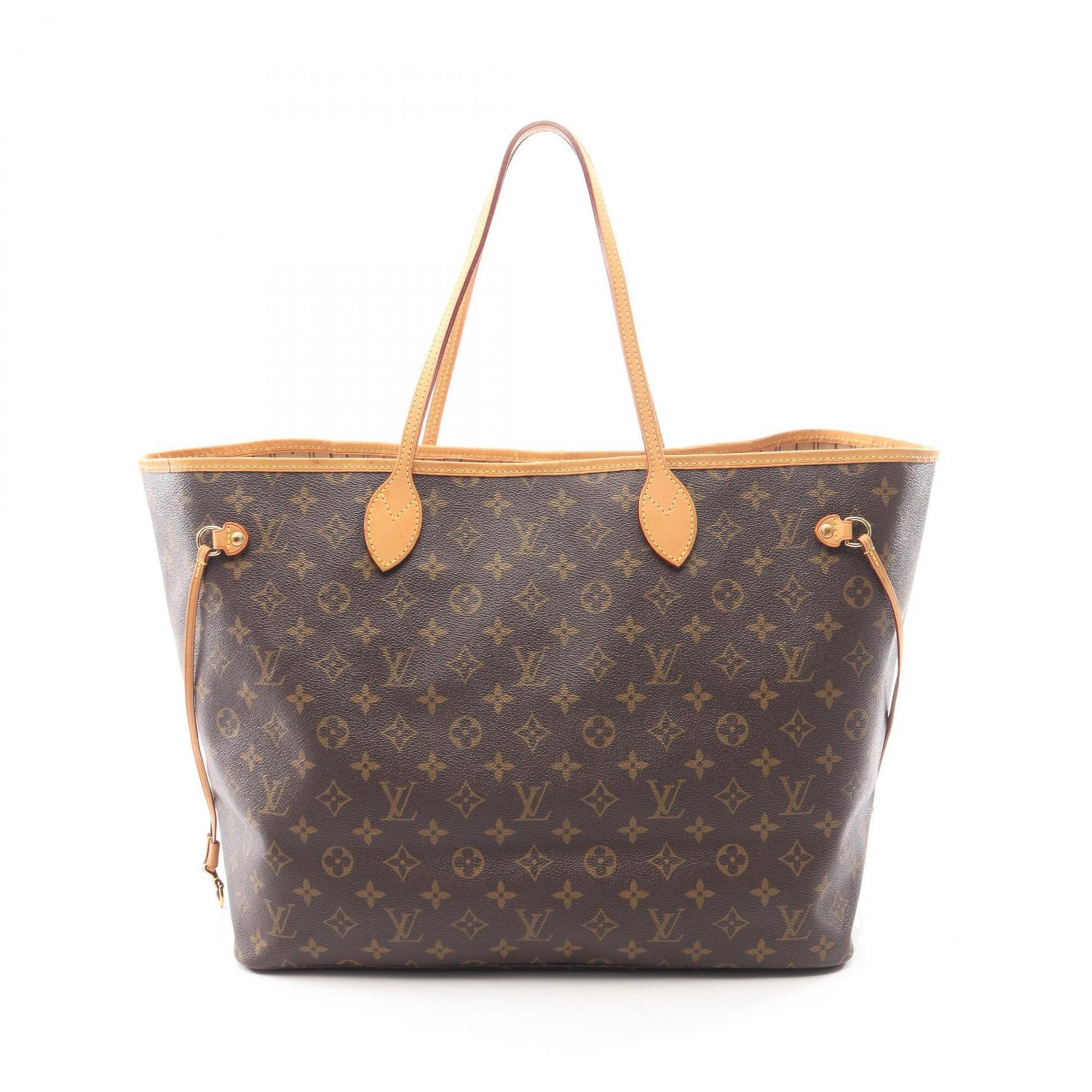 Louis Vuitton Brown Coated Canvas Leather Handbag Tote Bag (Pre-Owned)