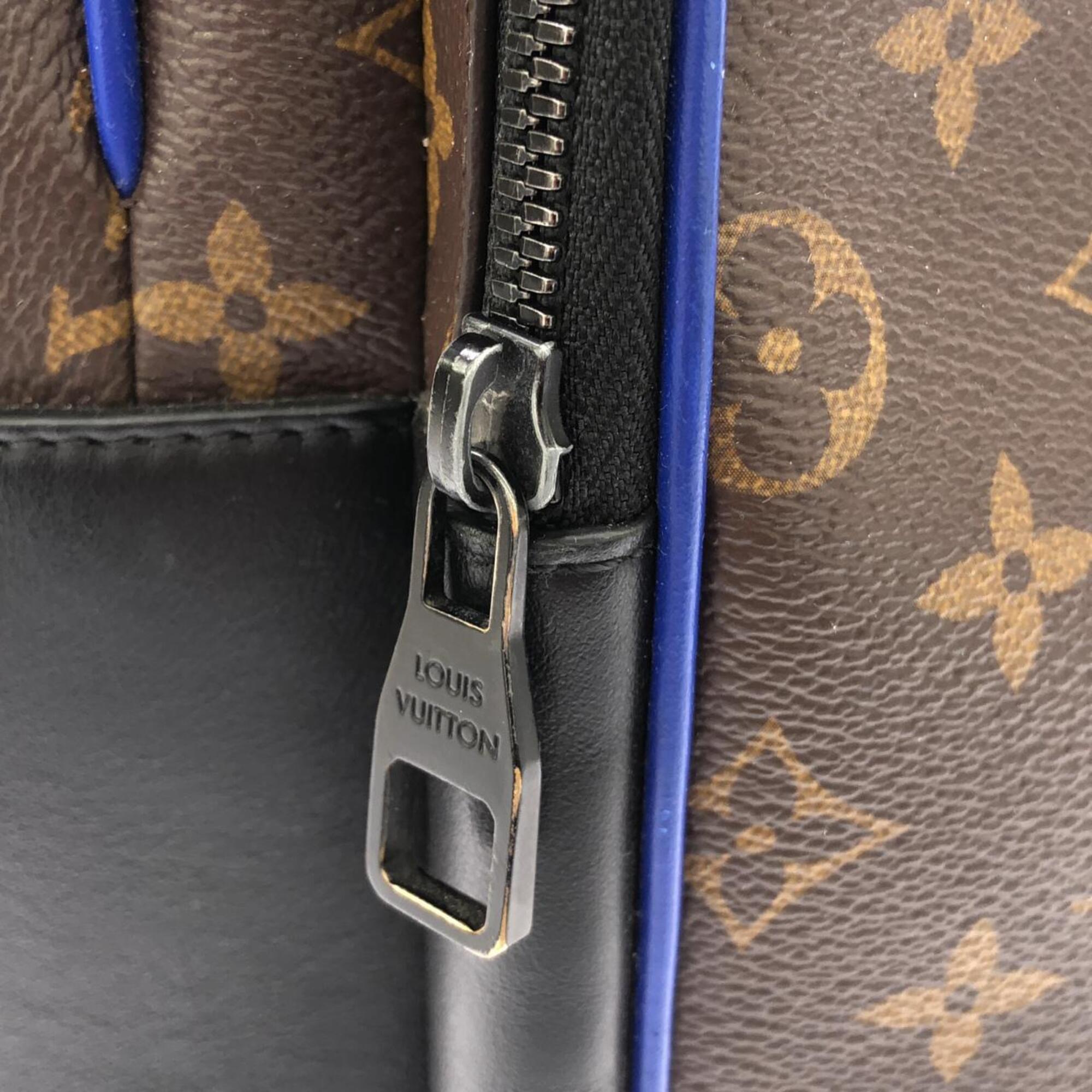 Louis Vuitton Blue Marron Coated Canvas Leather Backpack (Pre-Owned)