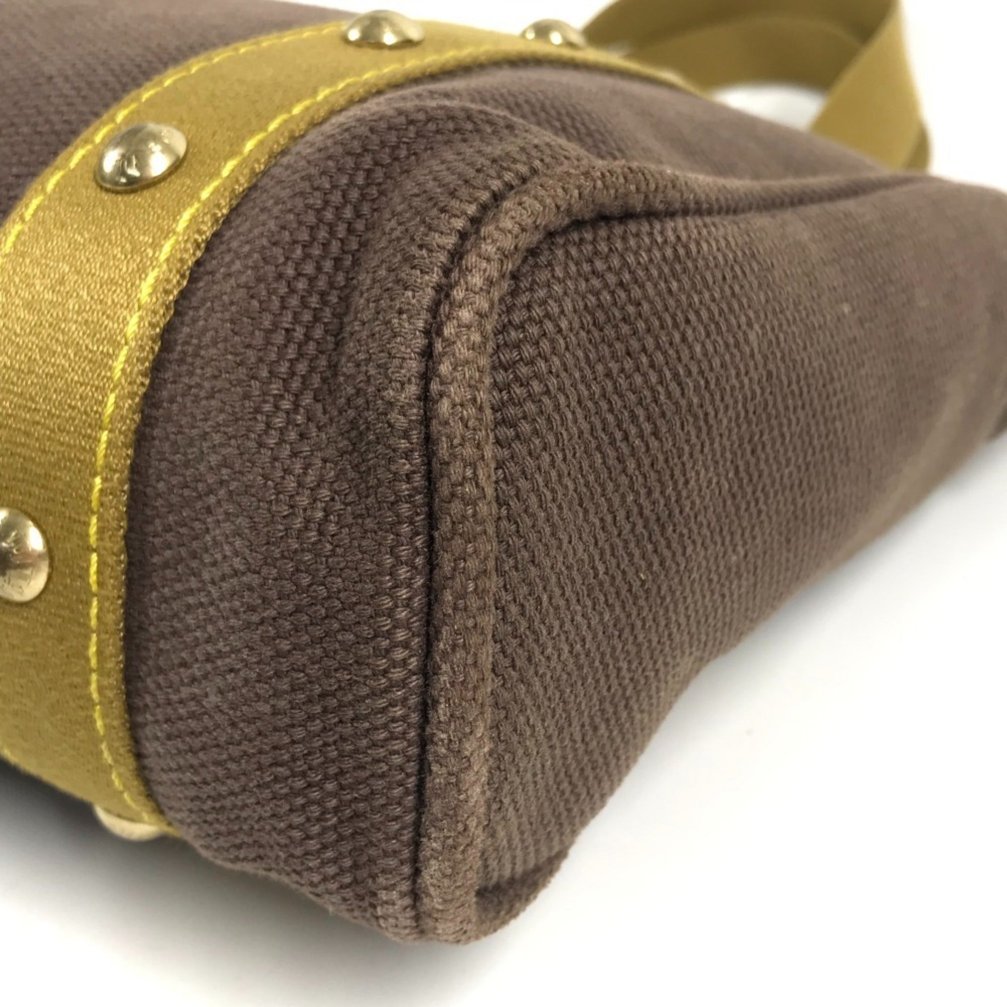Louis Vuitton Brown Canvas Leather Shoulder Bag Tote Bag (Pre-Owned)