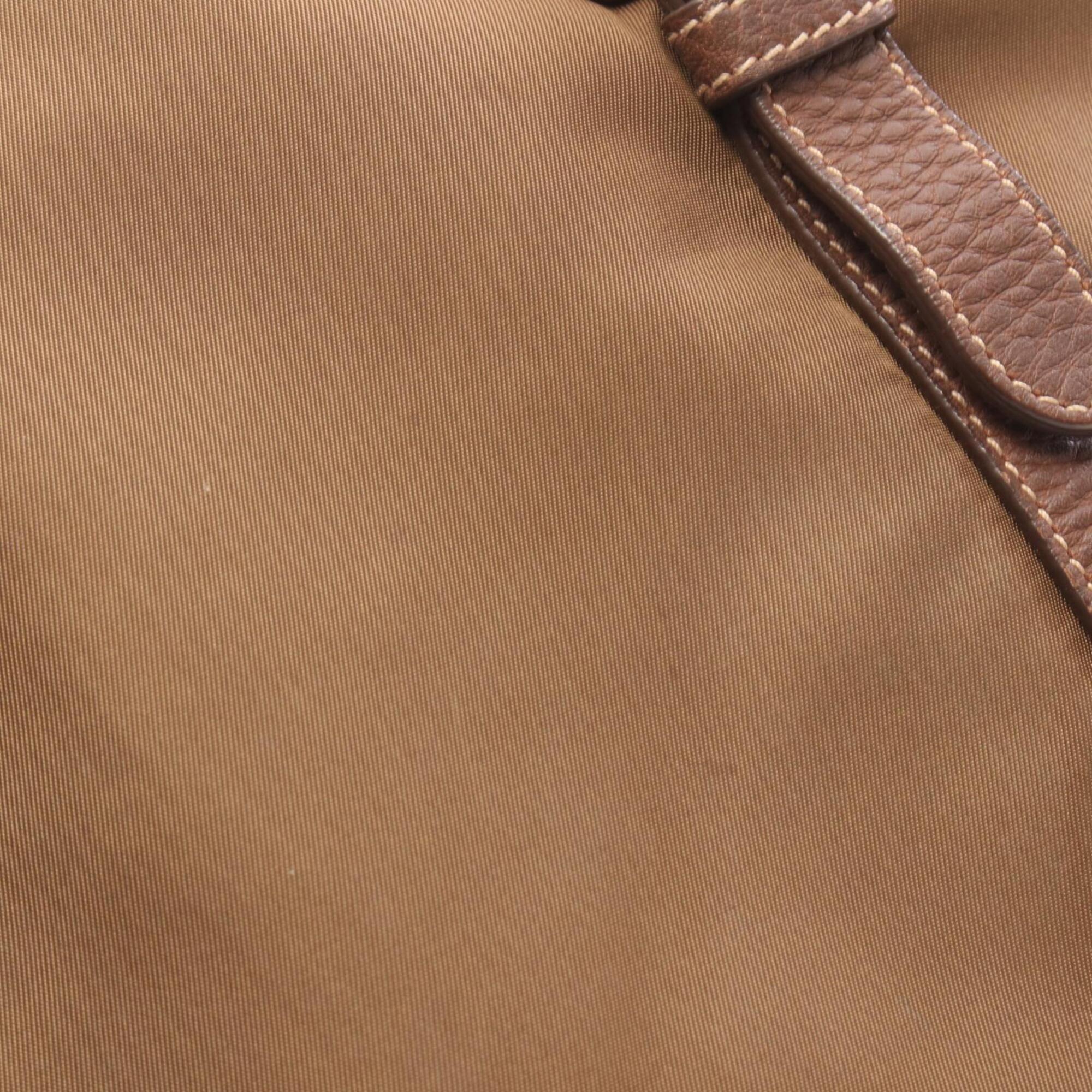 Prada Brown Nylon Leather Handbag (Pre-Owned)