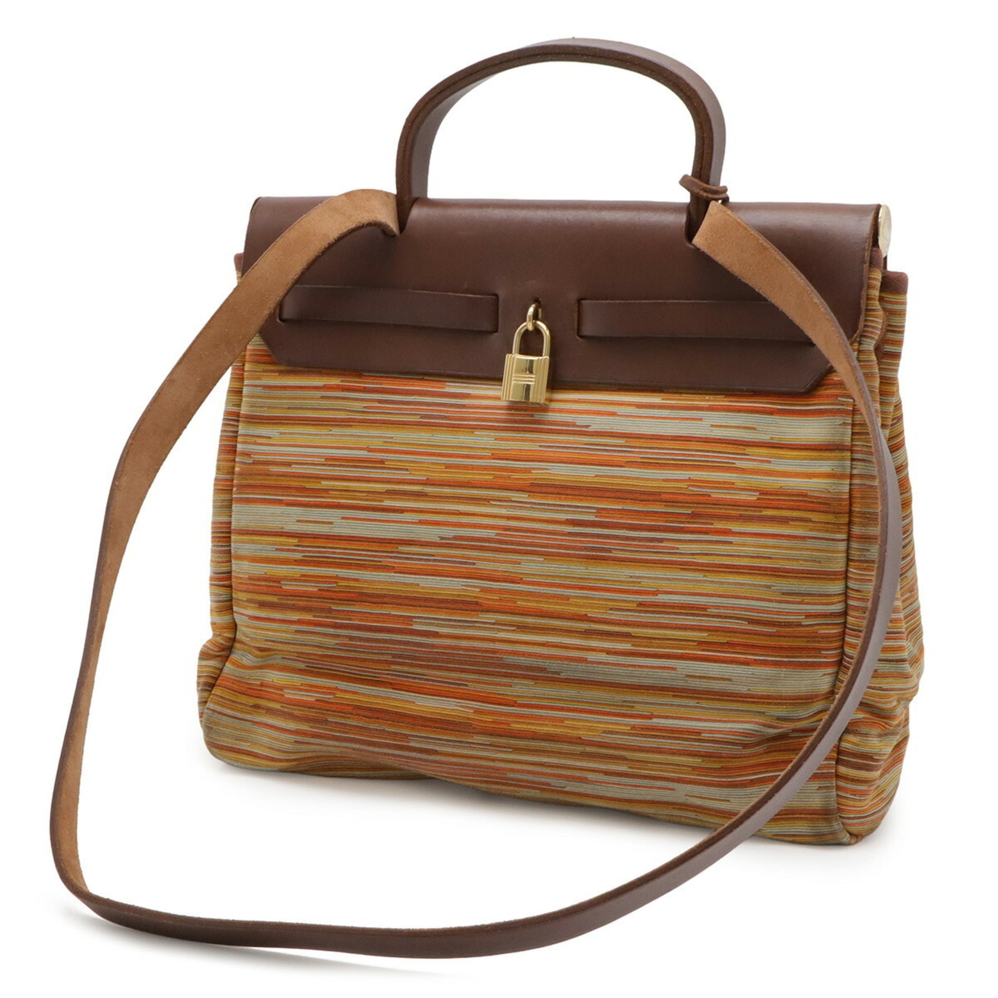 Hermes Brown Leather Handbag Shoulder Bag (Pre-Owned)